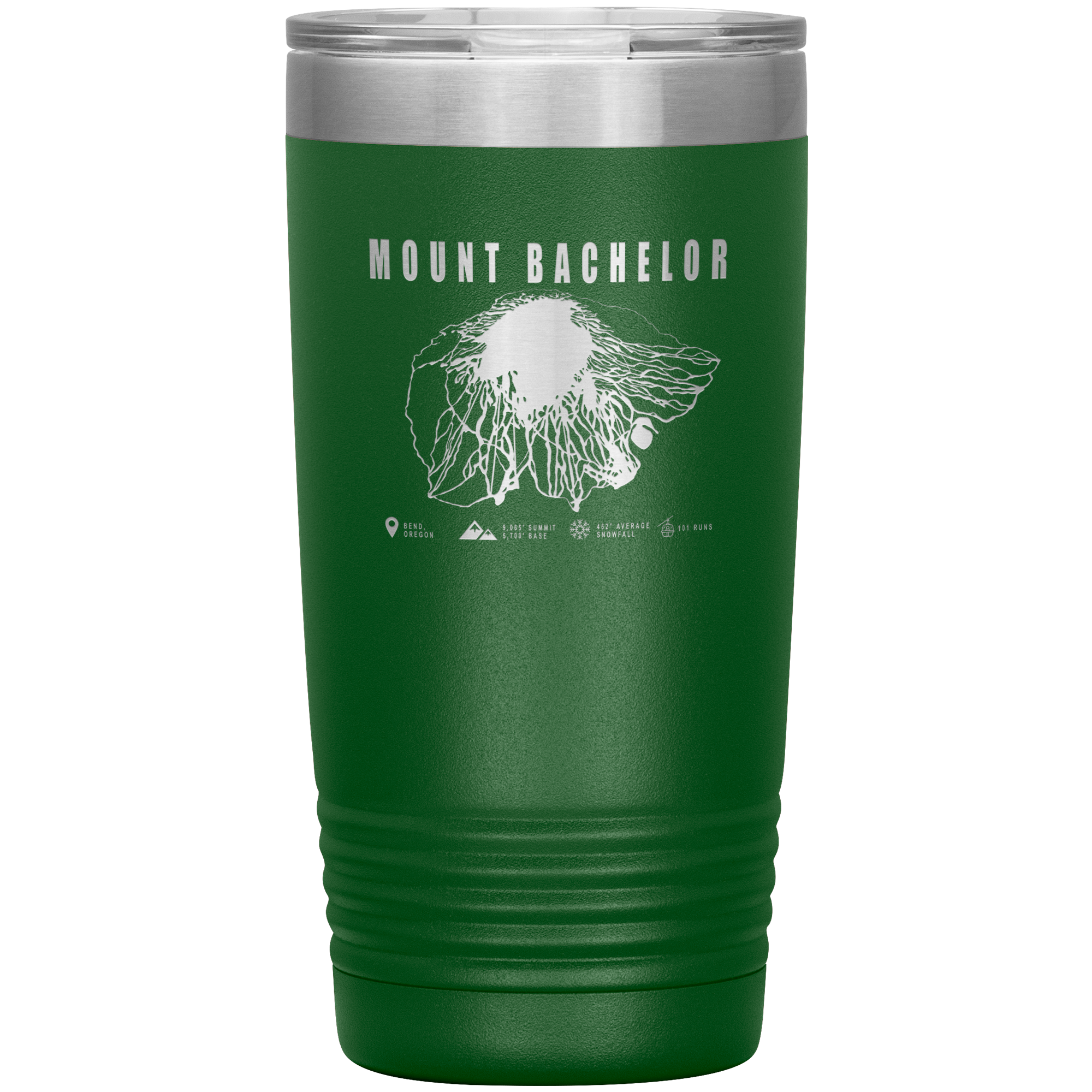 Mount Bachelor, Oregon Ski Trail Map 20oz Tumbler - Powderaddicts