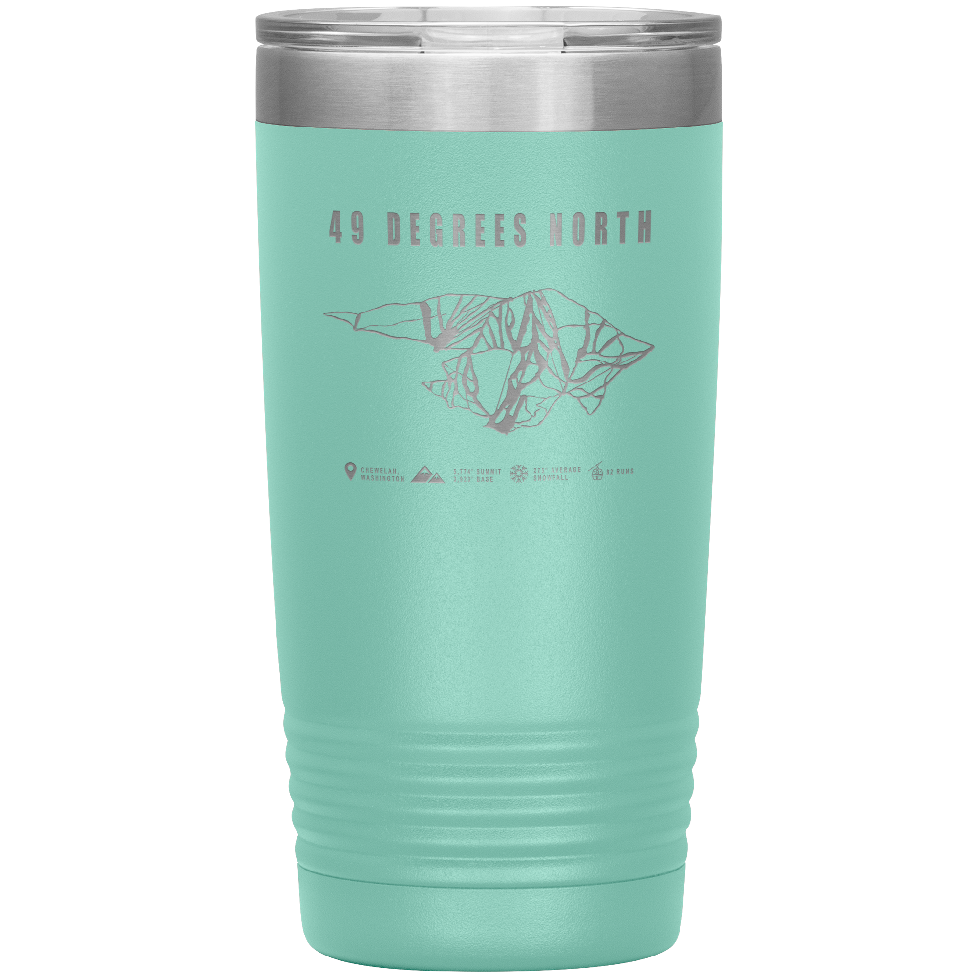 49 Degrees North, Washington Ski Trail Map 20oz Tumbler - Powderaddicts