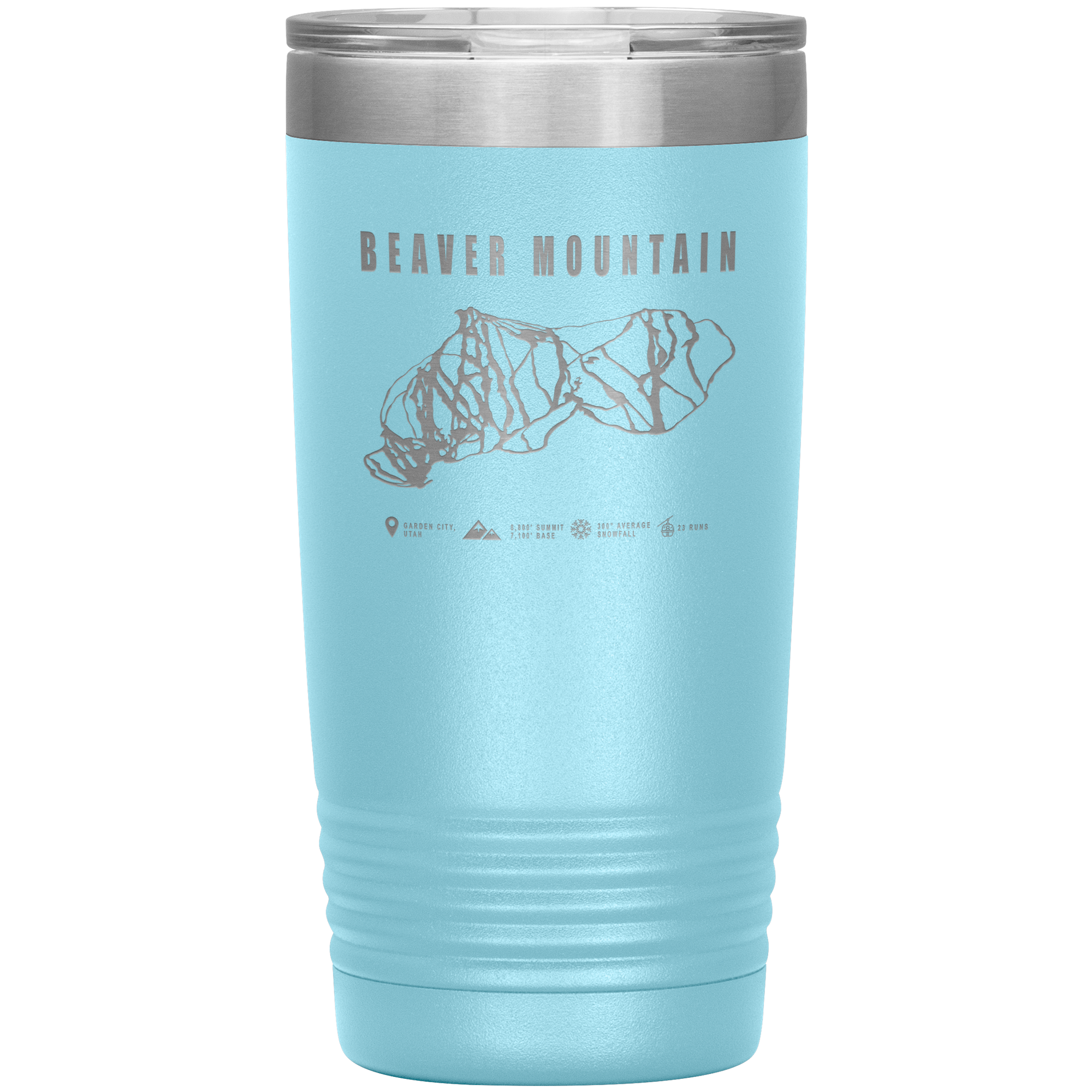 Beaver Mountain,Utah Ski Trail Map 20oz Tumbler - Powderaddicts