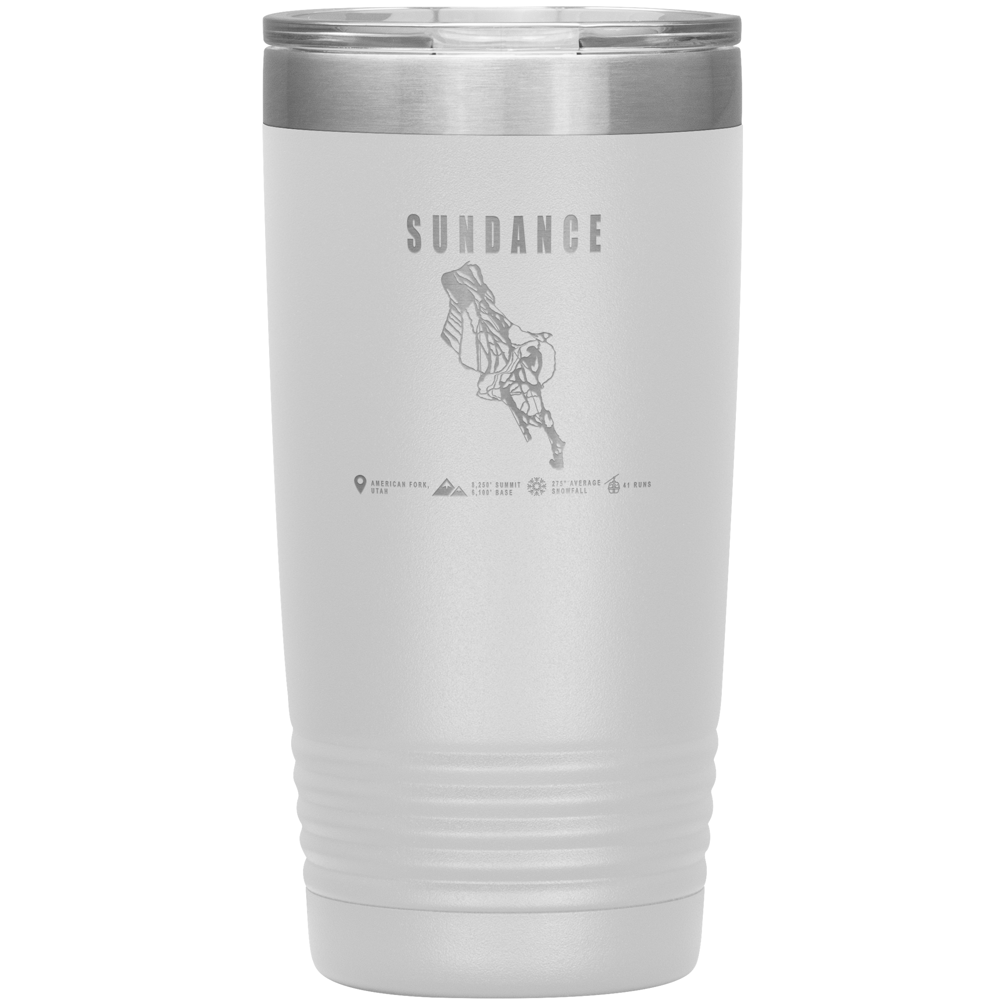 Sundance,Utah Ski Trail Map 20oz Tumbler - Powderaddicts