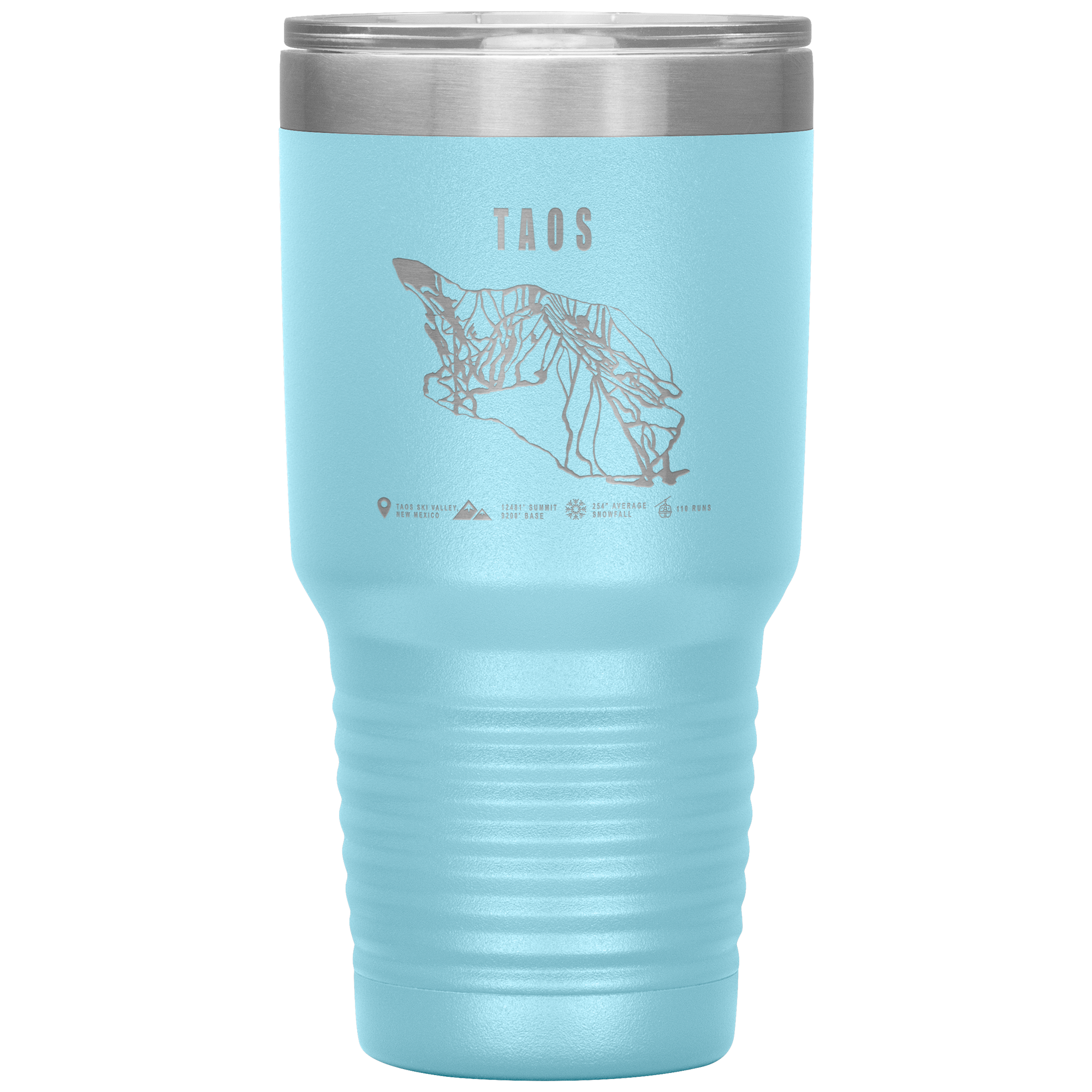 Taos, New Mexico Ski Trail Map 30oz Tumbler - Powderaddicts