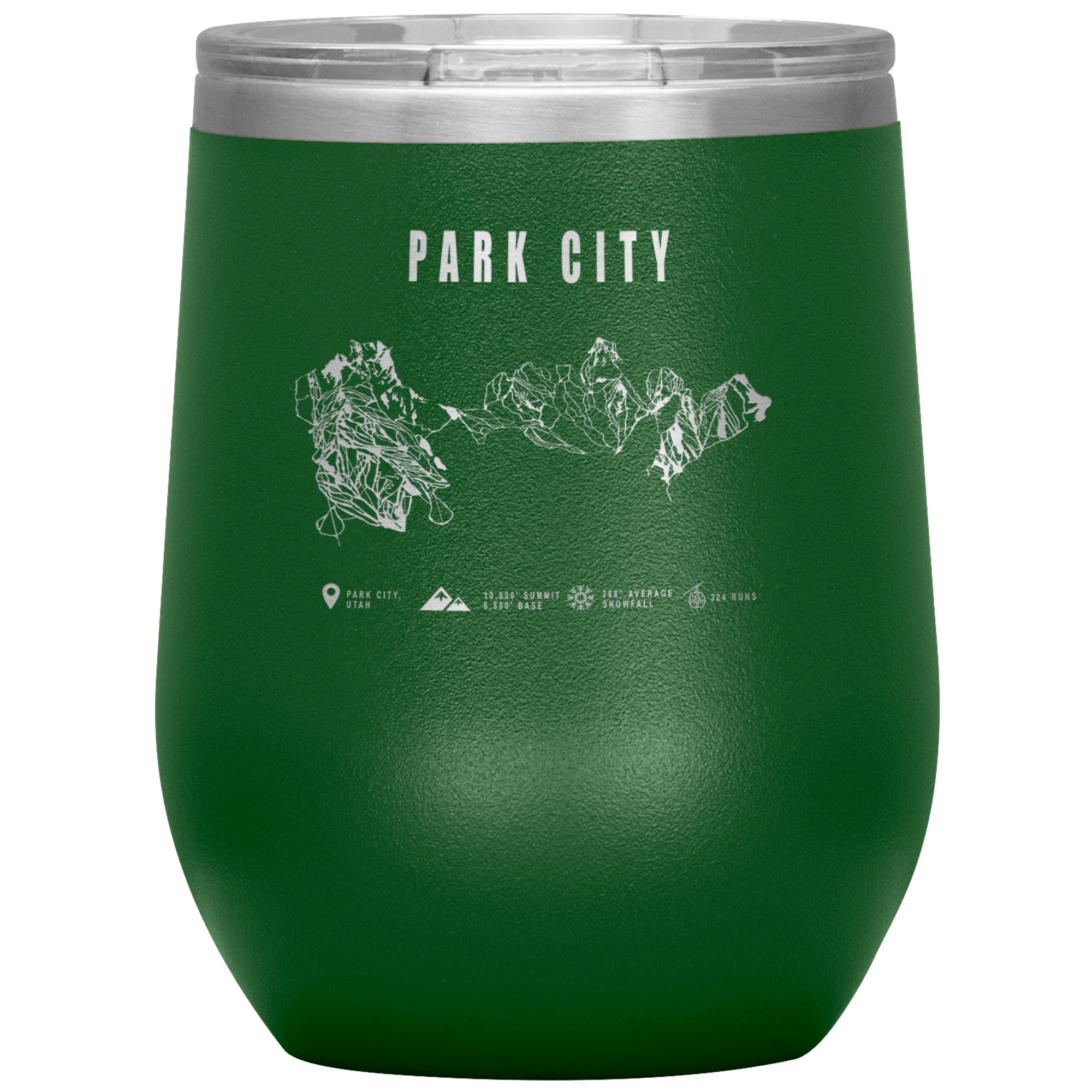 Eagle Point,Utah Ski Trail Map Wine 12oz Tumbler - Powderaddicts