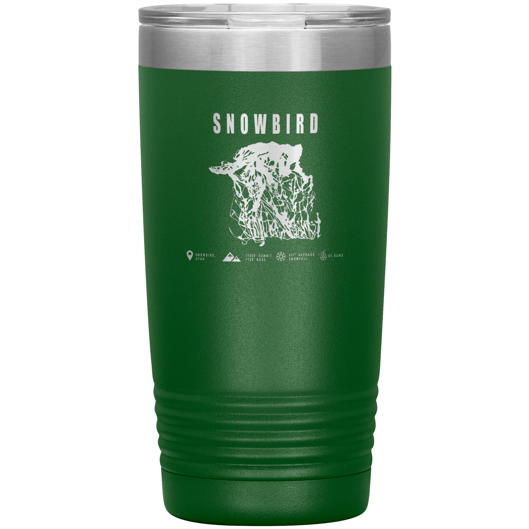 Snowbird,Utah Ski Trail Map 20oz Tumbler - Powderaddicts