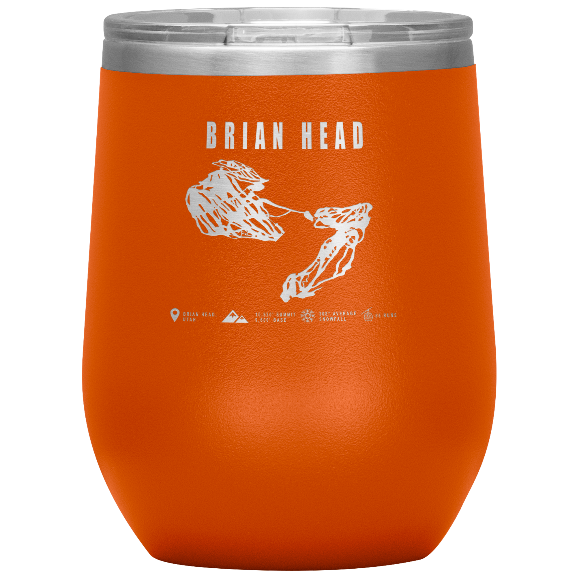 Brian Head,Utah Ski Trail Map Wine 12oz Tumbler - Powderaddicts