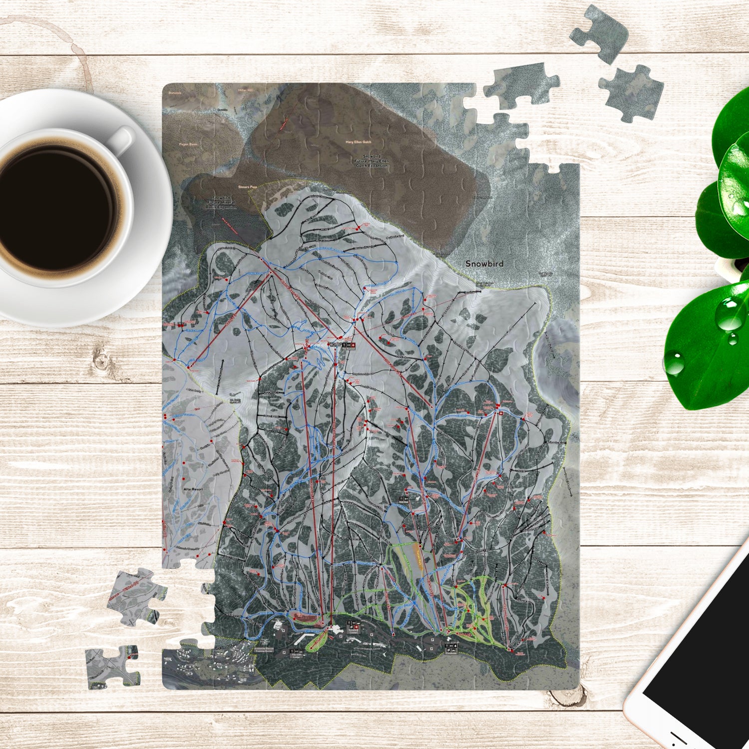 Snowbird, Utah Ski Trail Map Jigsaw Puzzle - Powderaddicts