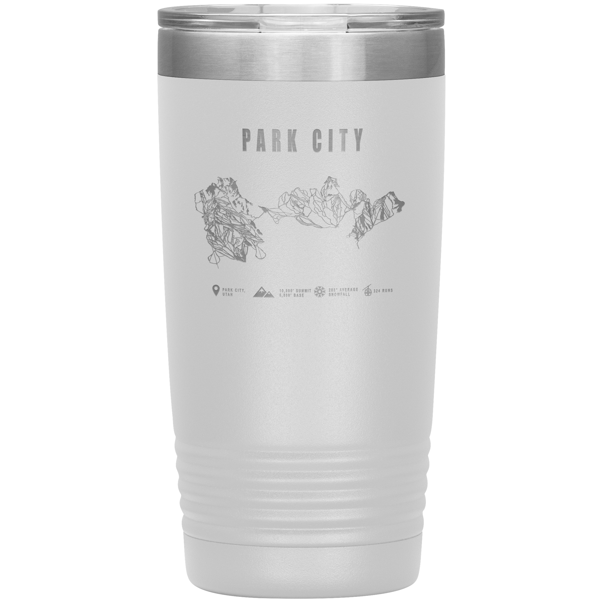 Park city,Utah Ski Trail Map 20oz Tumbler - Powderaddicts