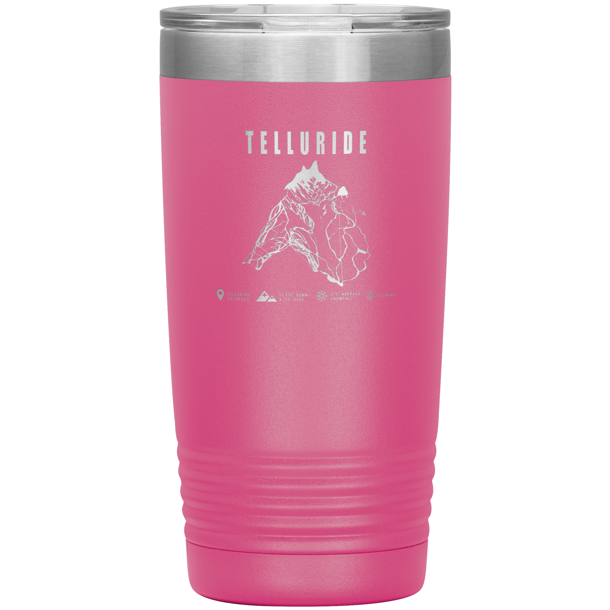 Telluride Colorado Ski Trail Map 20oz Tumbler - Powderaddicts