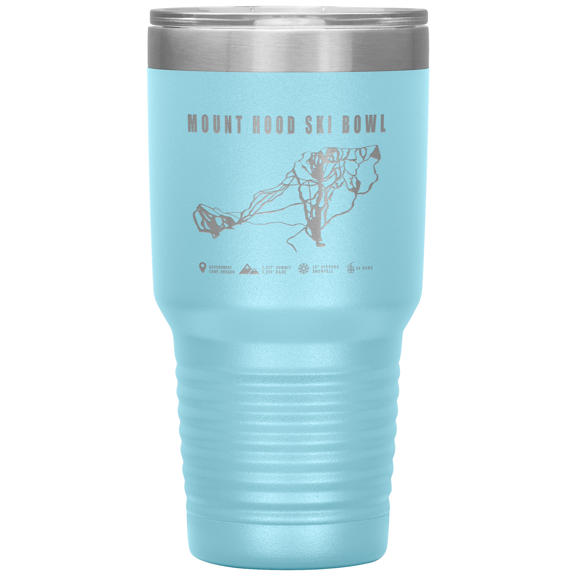 Mount Hood Ski Bowl, Oregon Ski Trail Map 30oz Tumbler - Powderaddicts