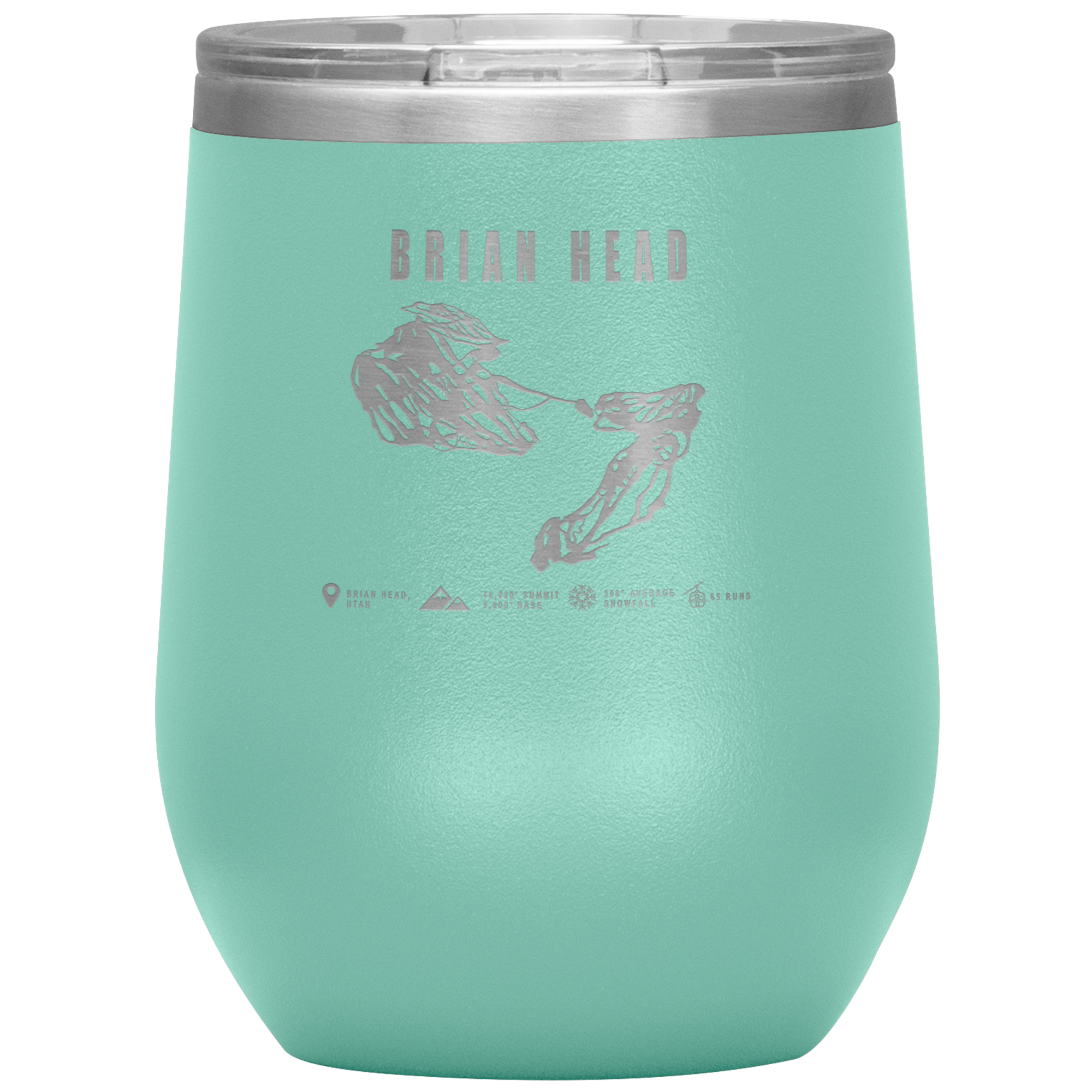 Brian Head,Utah Ski Trail Map Wine 12oz Tumbler - Powderaddicts