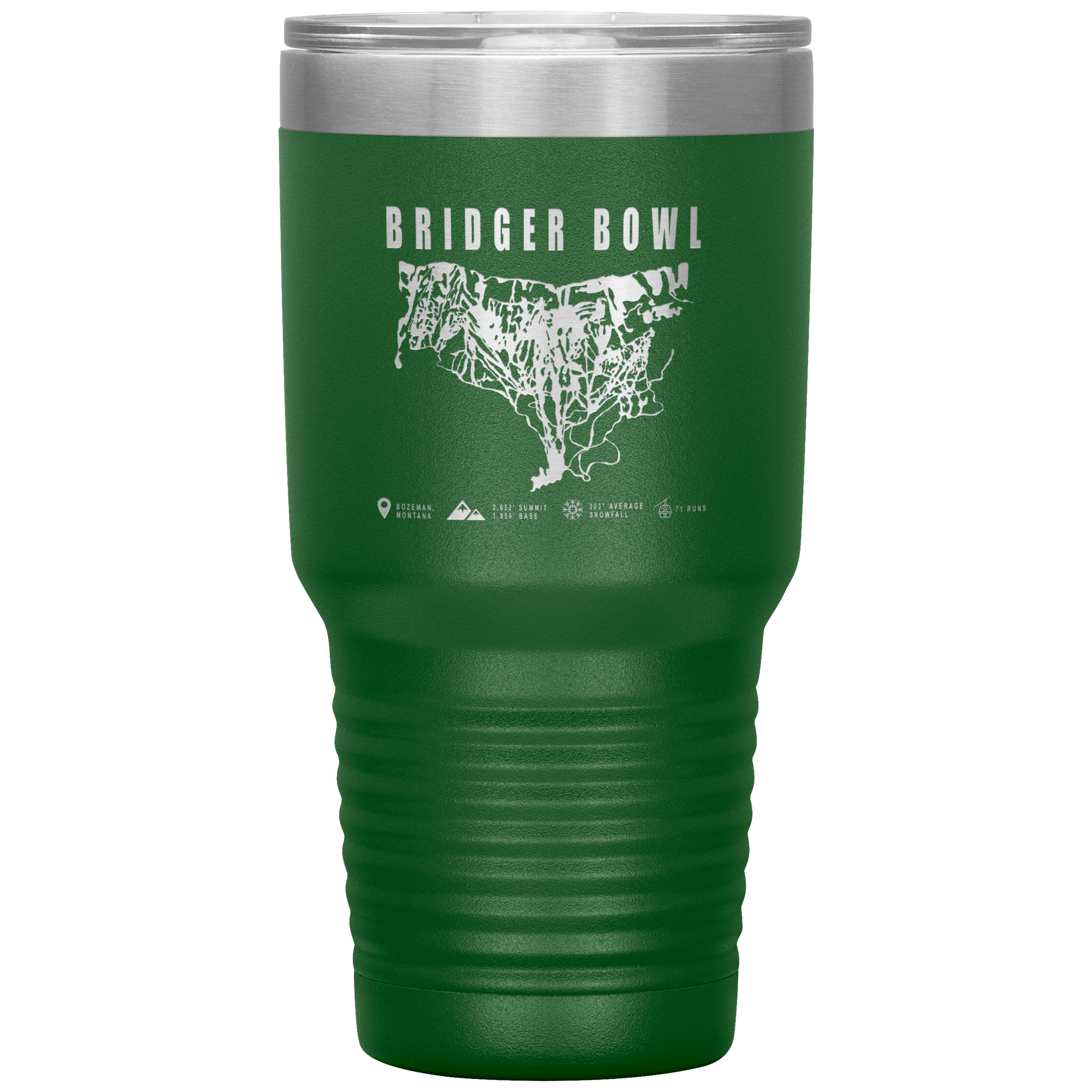 Bridger Bowl Montana Ski Trail Map 30oz Tumbler - Powderaddicts