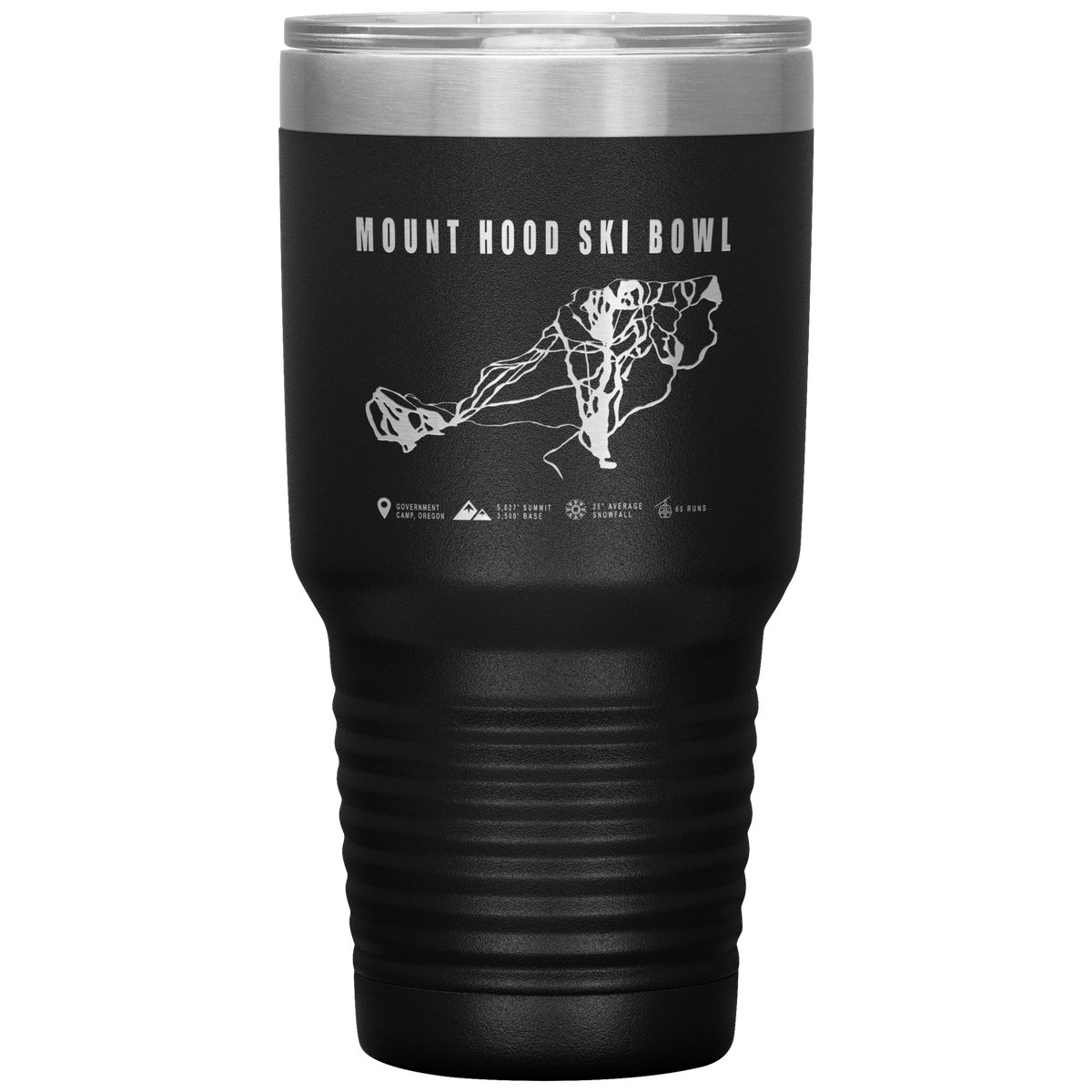 Mount Hood Ski Bowl, Oregon Ski Trail Map 30oz Tumbler - Powderaddicts