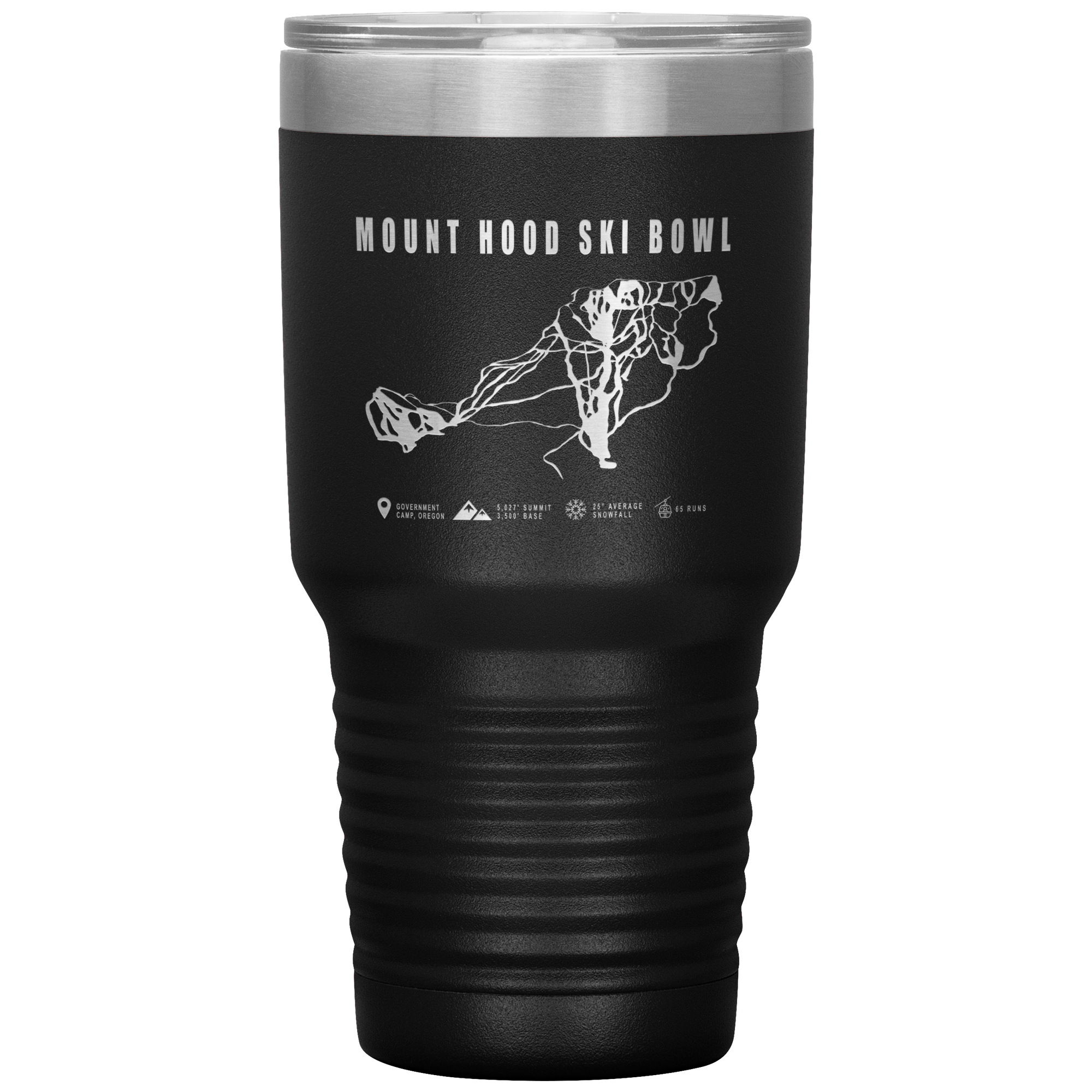 Mount Hood Ski Bowl, Oregon Ski Trail Map 30oz Tumbler - Powderaddicts