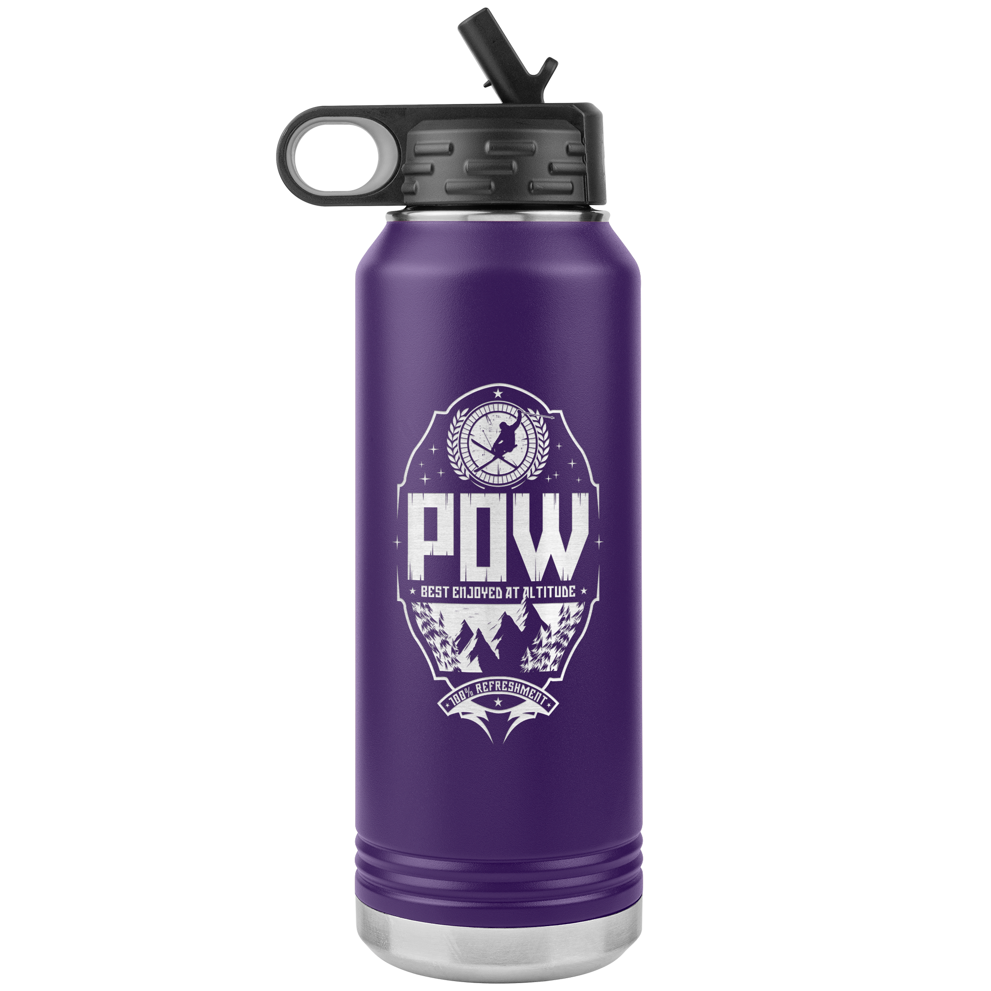 Pow Best Enjoyed At Altitude 32oz Water Bottle Tumbler - Powderaddicts