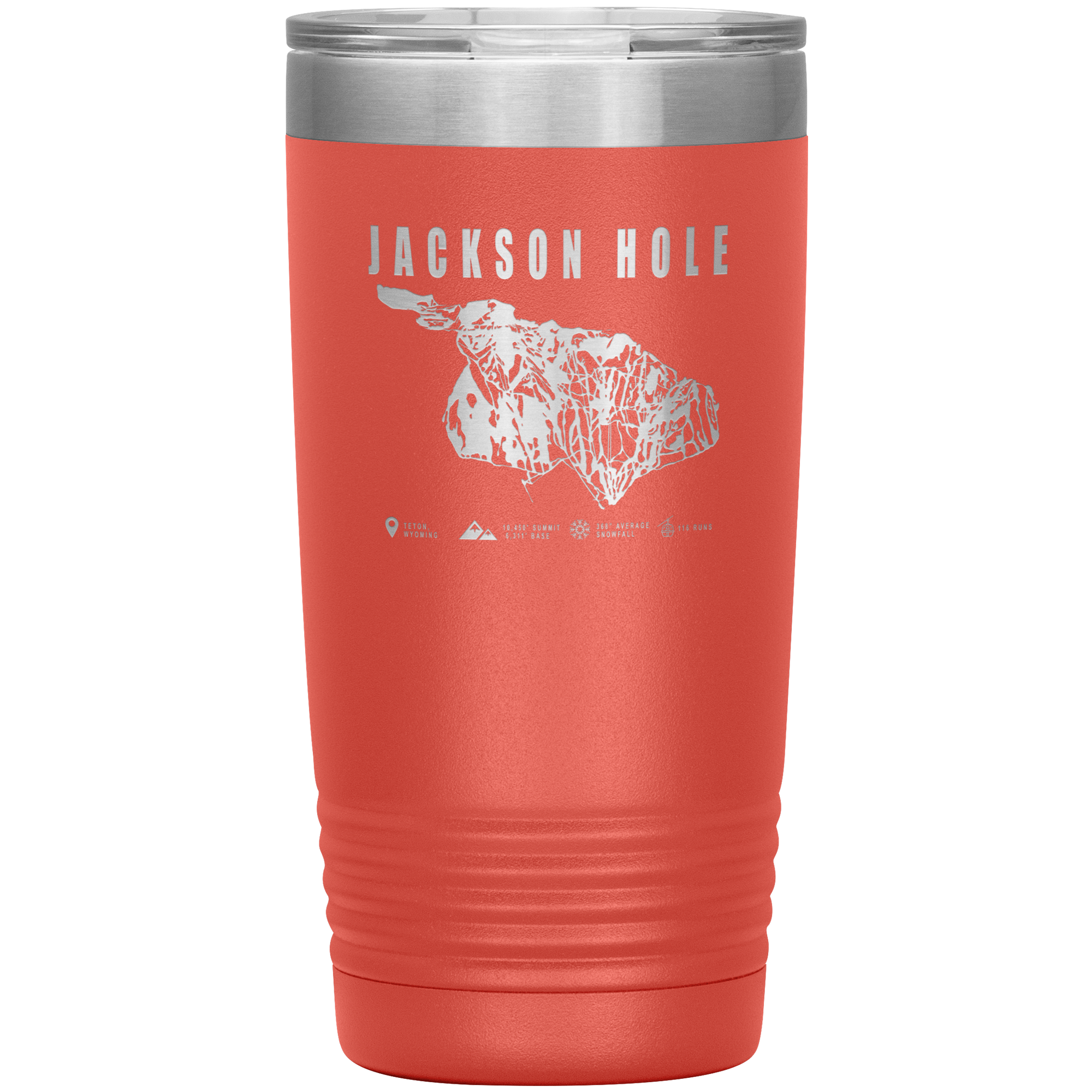 Jackson Hole Wyoming Ski Trail Map 20oz Tumbler - Powderaddicts