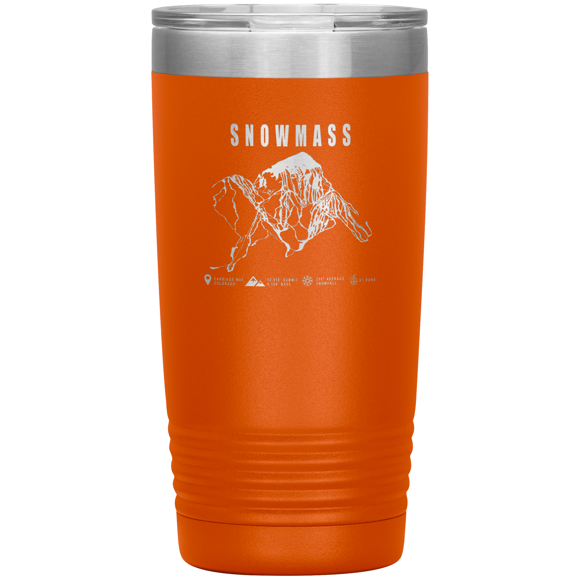 Snowmass Colorado Ski Trail Map 20oz Tumbler - Powderaddicts