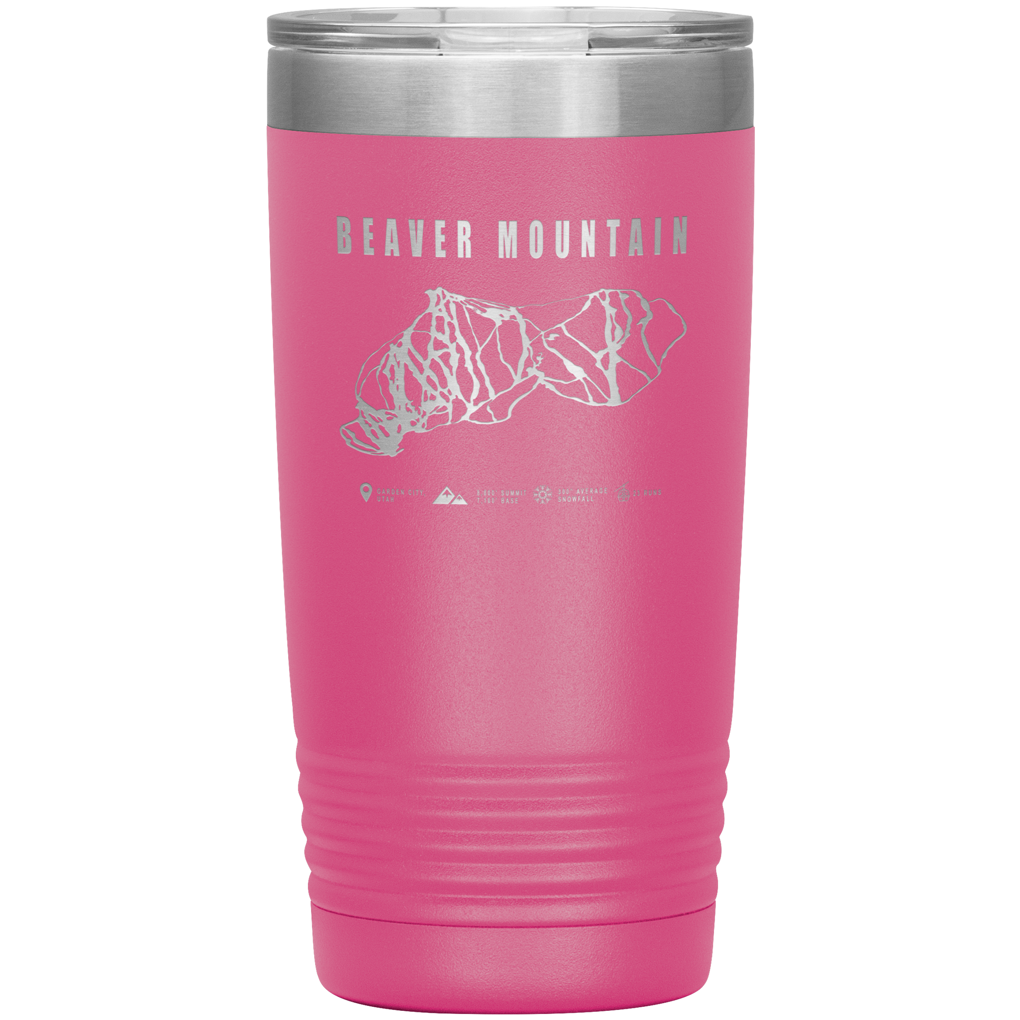 Beaver Mountain,Utah Ski Trail Map 20oz Tumbler - Powderaddicts