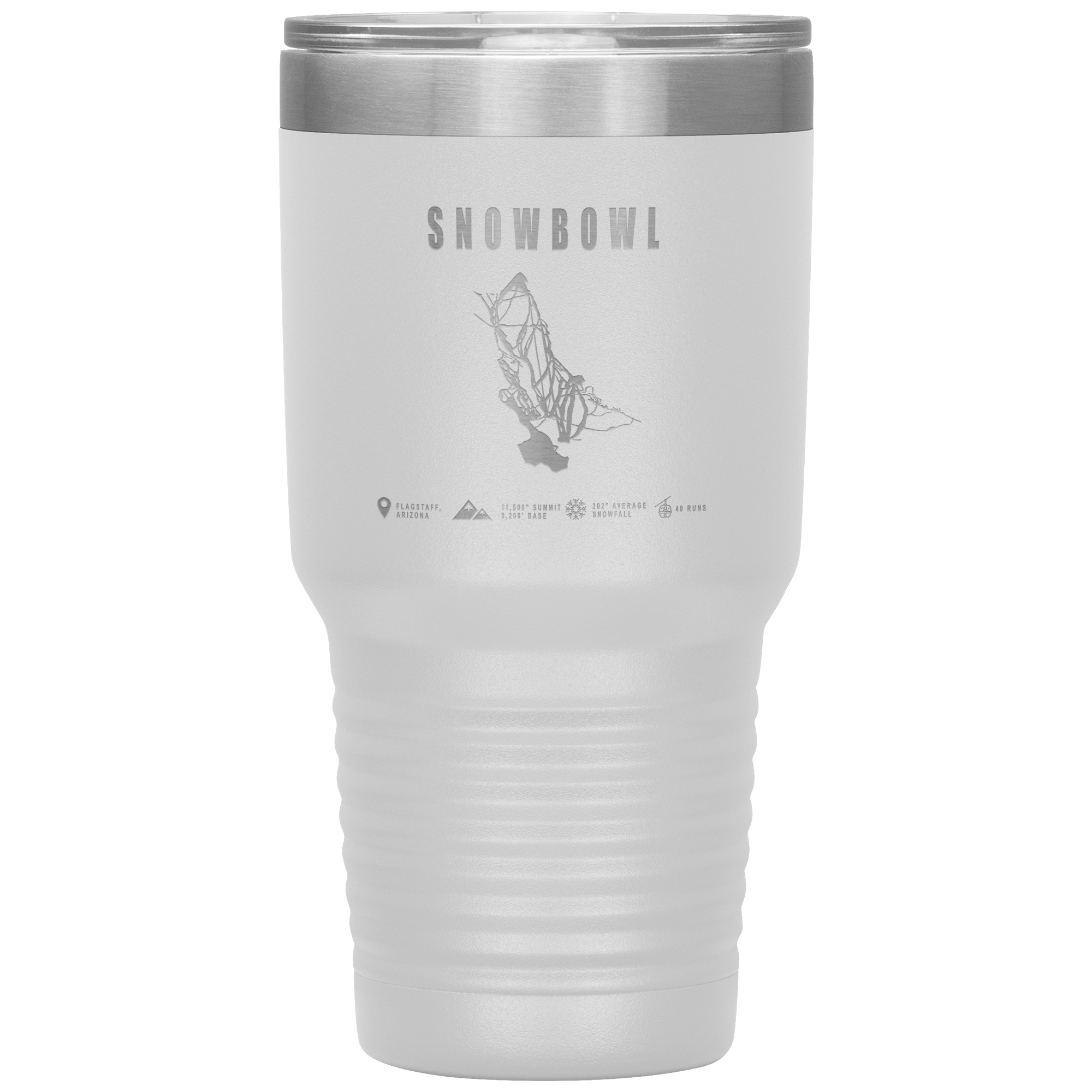 Snowbowl, Arizona Ski Trail Map 30oz Tumbler - Powderaddicts