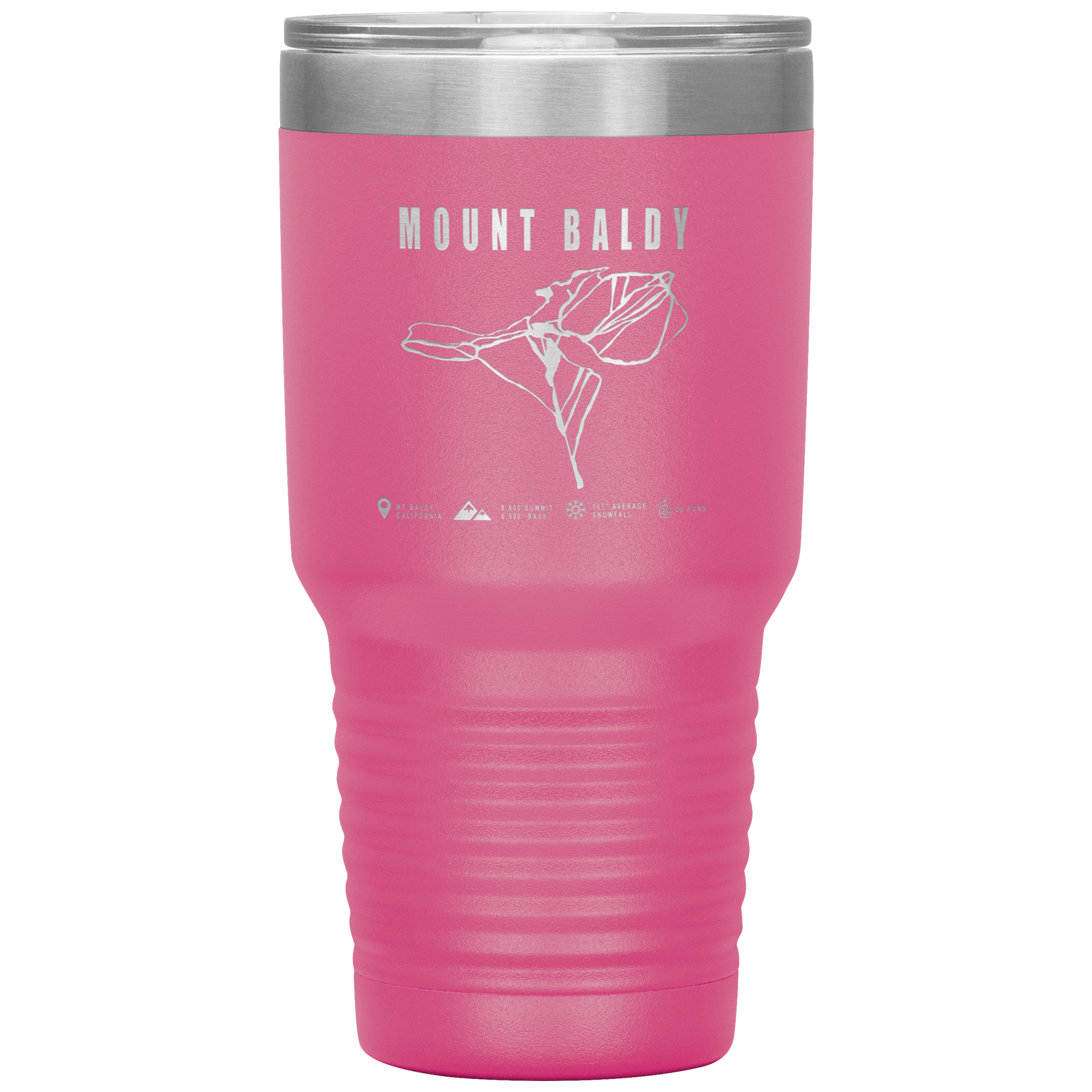 Mount Baldy, California Ski Trail Map 30oz Tumbler - Powderaddicts