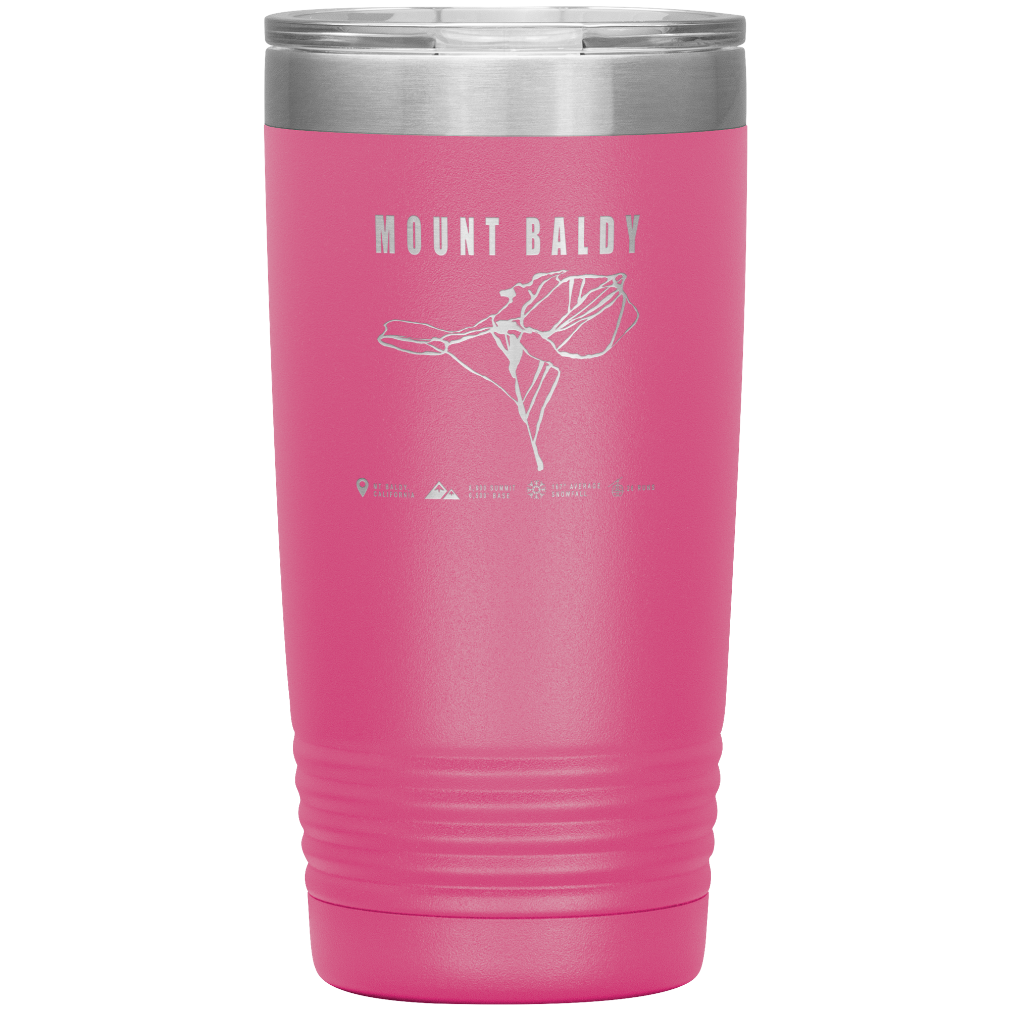 Mount Baldy, California Ski Trail Map 20oz Tumbler - Powderaddicts