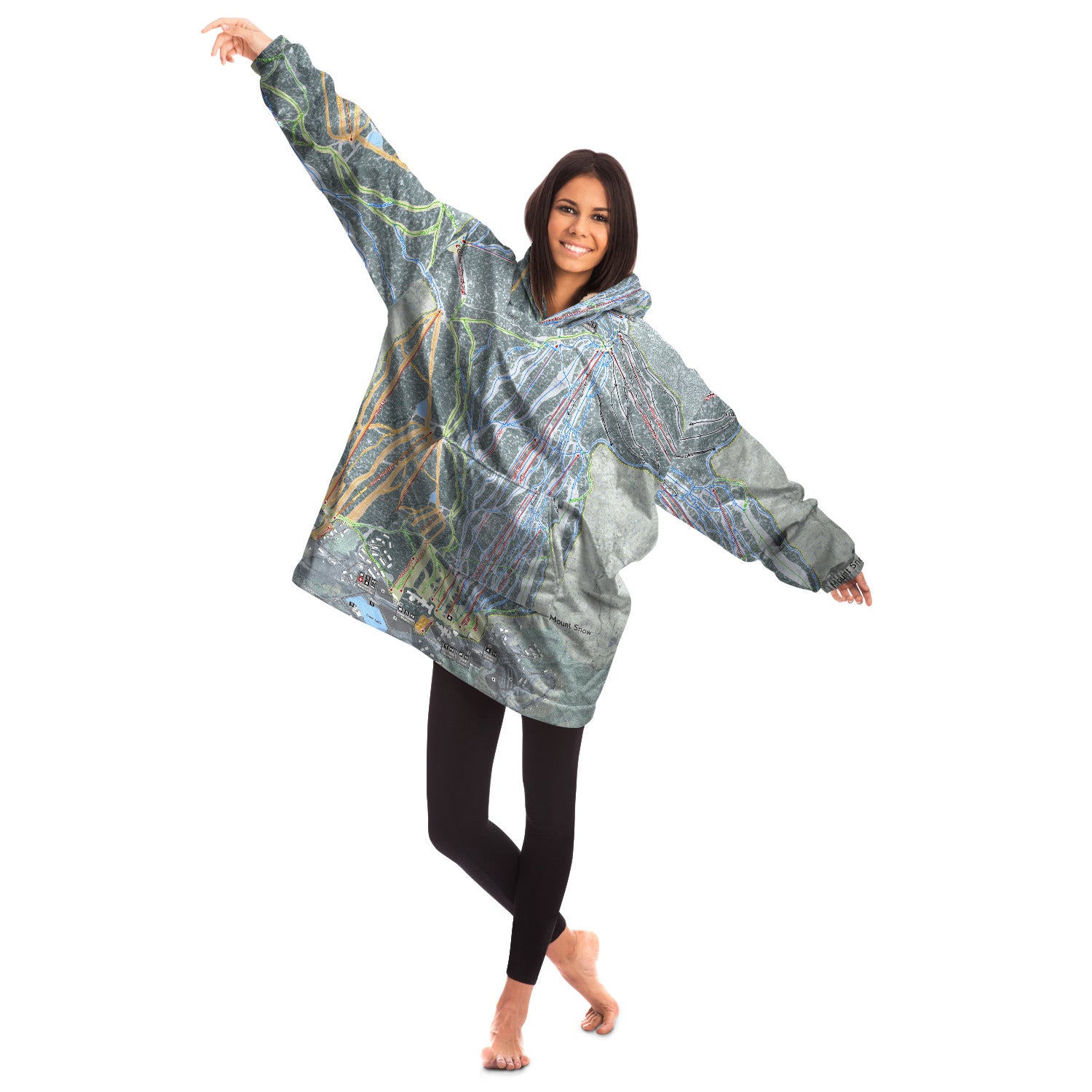 Mount Snow, Vermont Ski Trail Map - Snug Hoodie