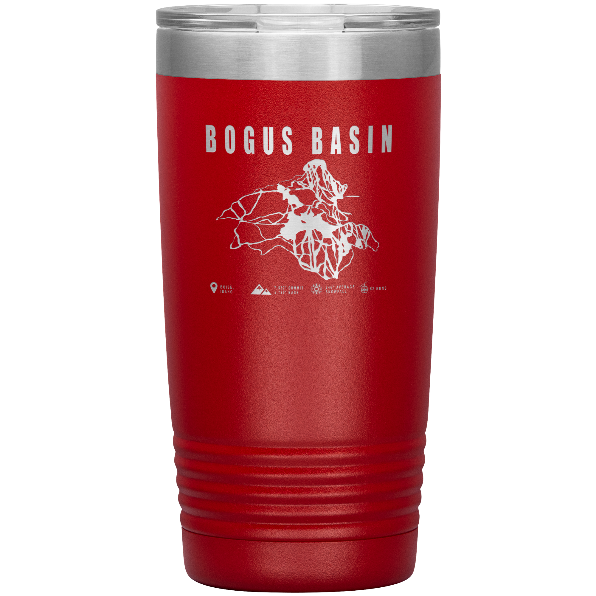 Bogus Basin Idaho Ski Trail Map 20oz Tumbler - Powderaddicts