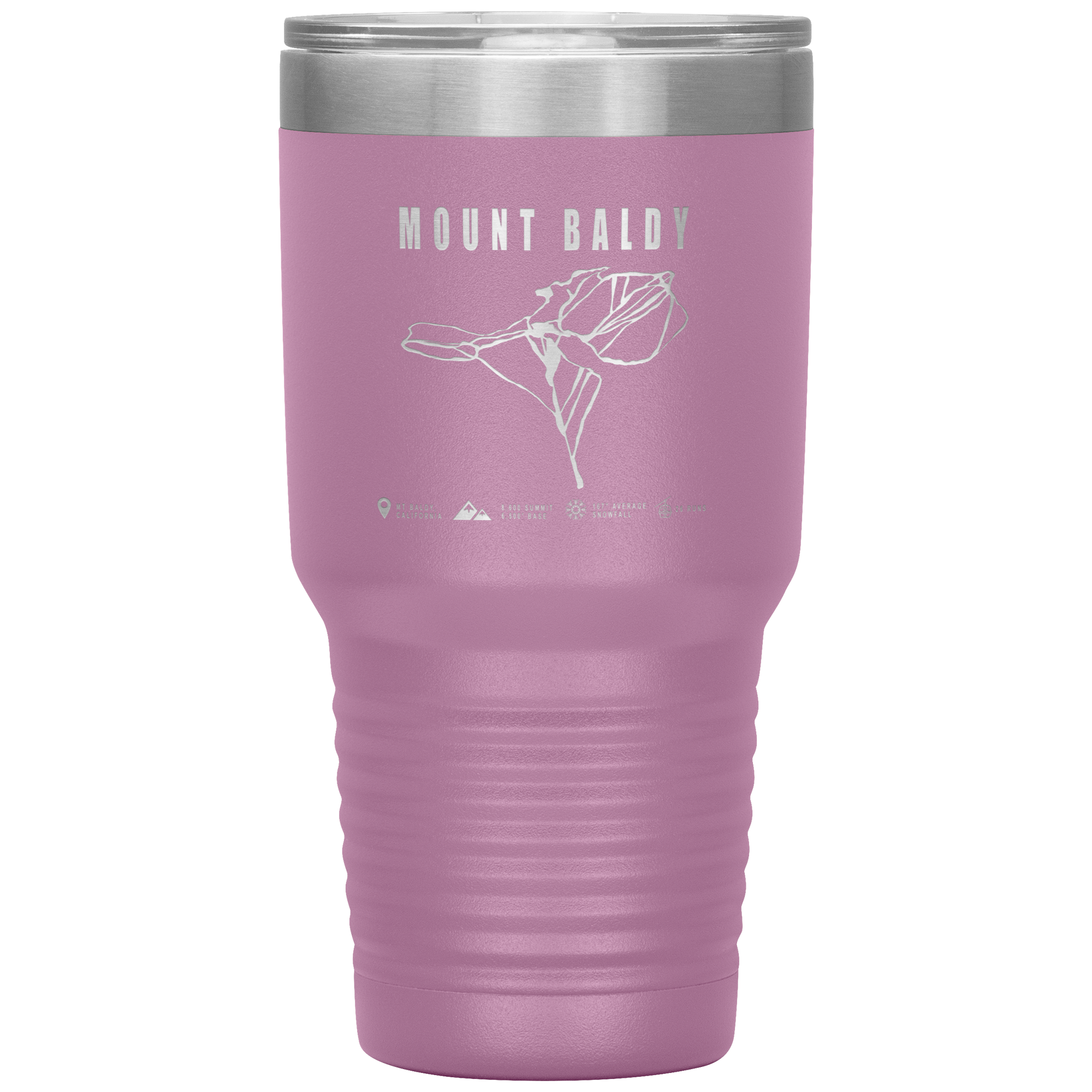 Mount Baldy, California Ski Trail Map 30oz Tumbler - Powderaddicts