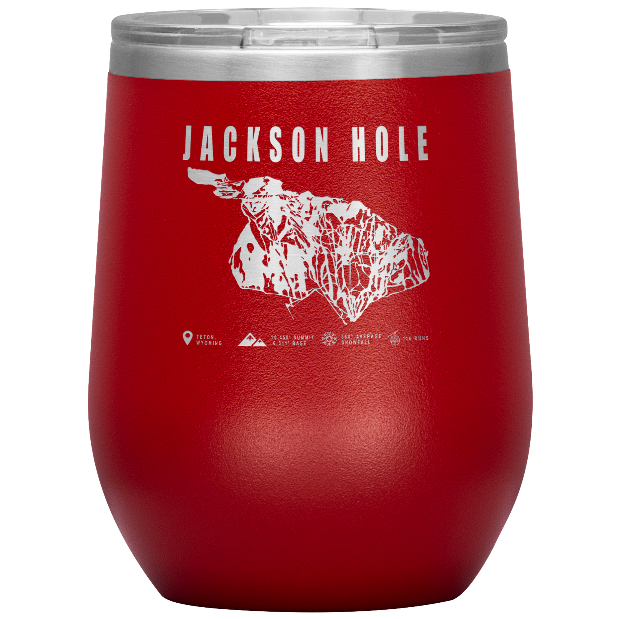 Jackson Hole Wyoming Ski Trail Map Wine 12oz Tumbler - Powderaddicts