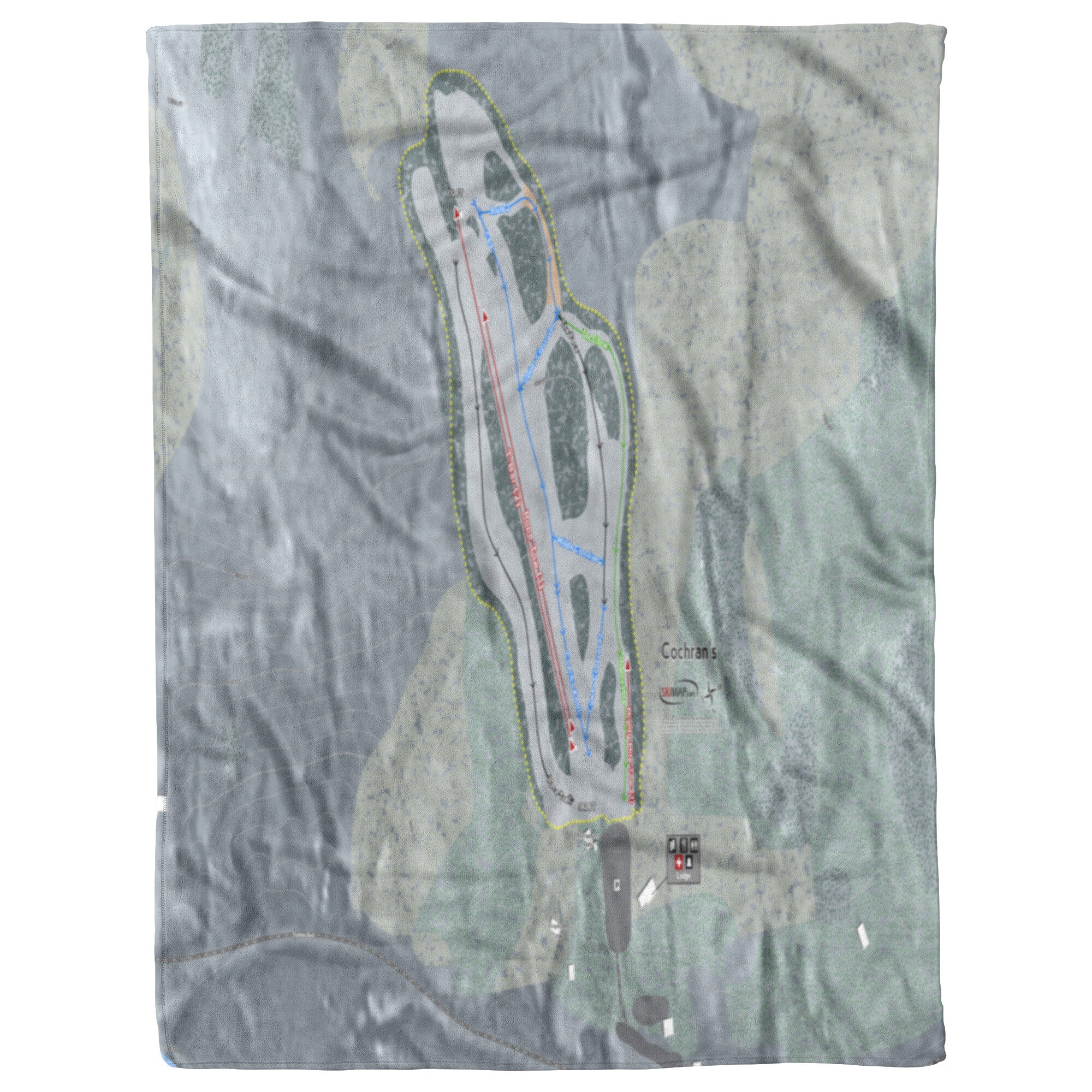 Cochrans, Vermont Ski Trail Map Blanket