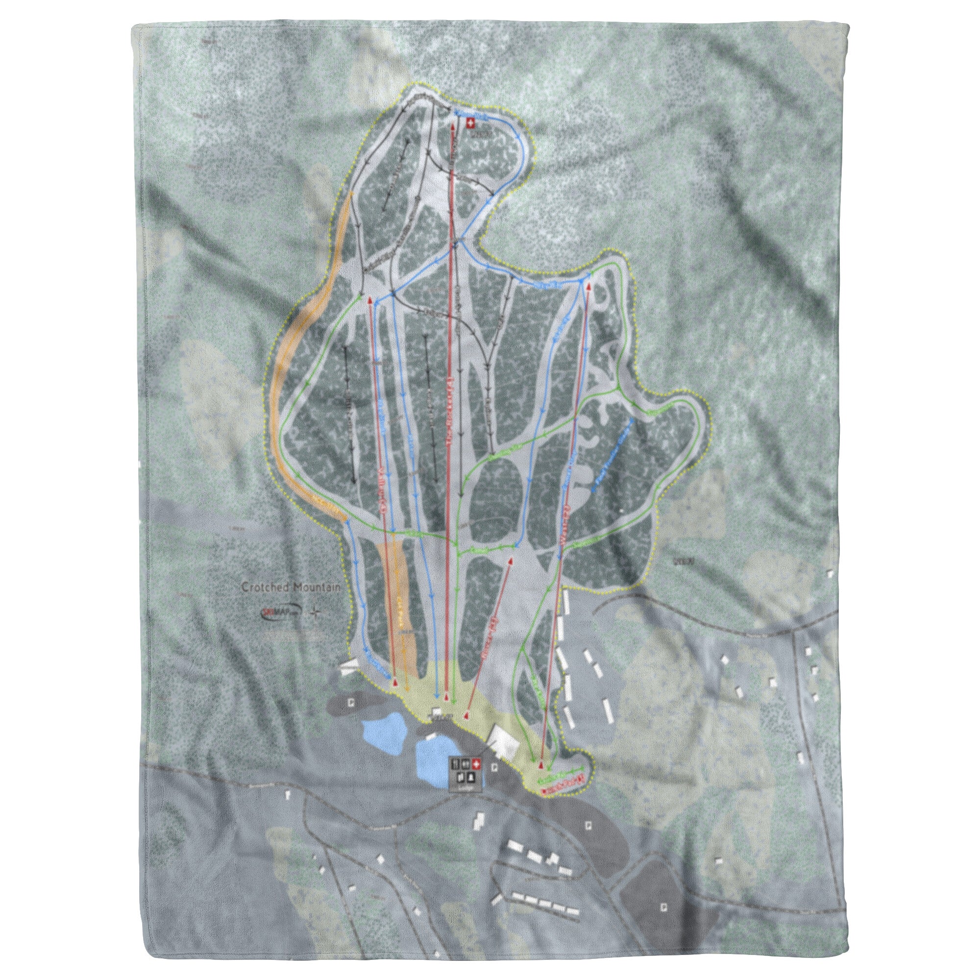 Crotched Mountain, New Hampshire Ski Trail Map Blanket