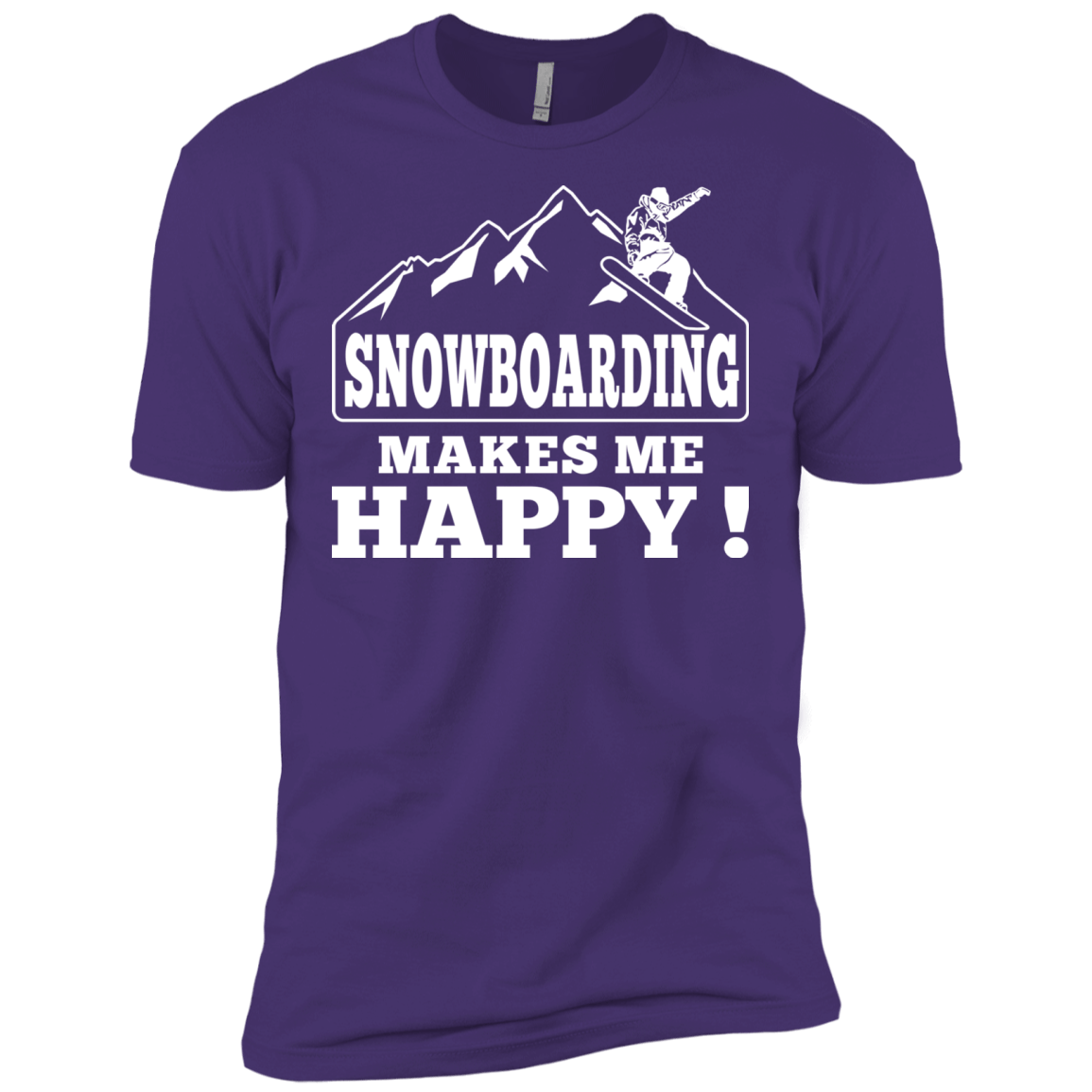 Snowboarding Makes Me Happy Next Level Unisex Tees - Powderaddicts