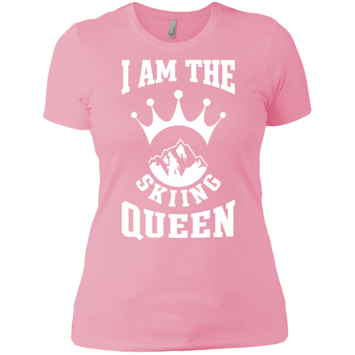 I Am The Skiing Queen White Next Level Ladies' Shirt - Powderaddicts