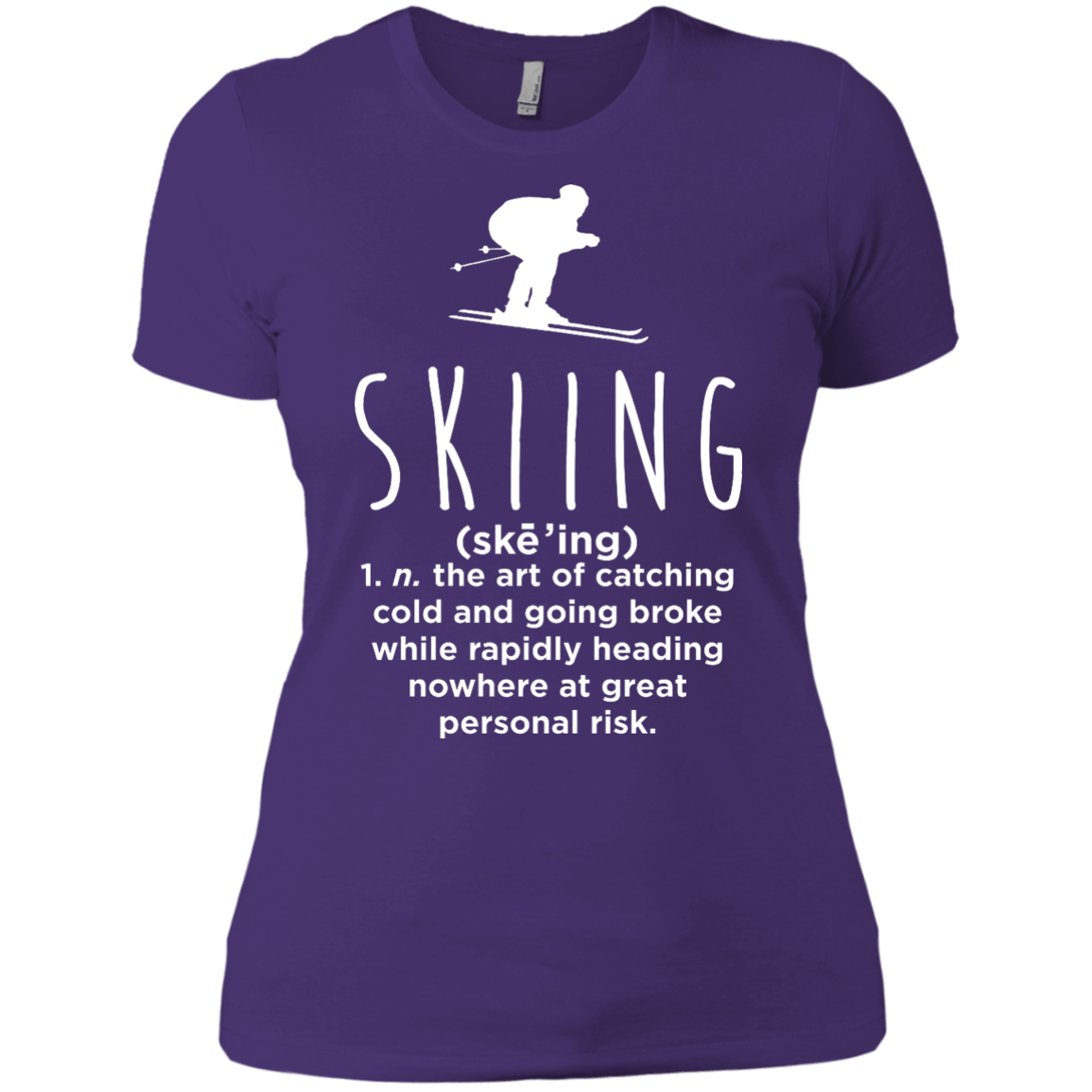 Skiing Definition Ladies Tees - Powderaddicts