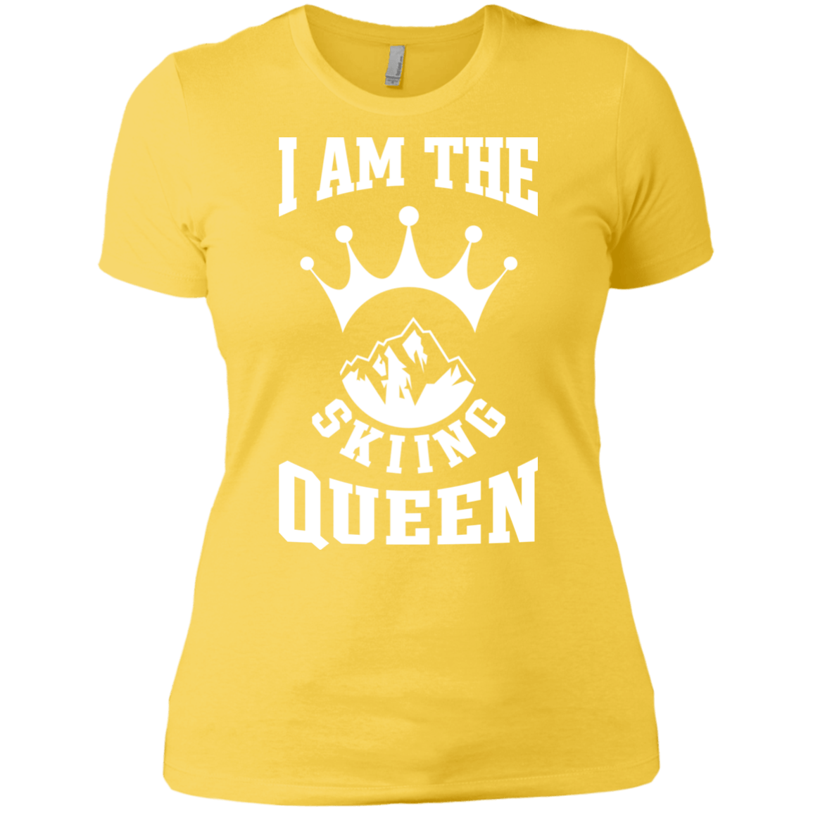 I Am The Skiing Queen White Next Level Ladies' Shirt - Powderaddicts