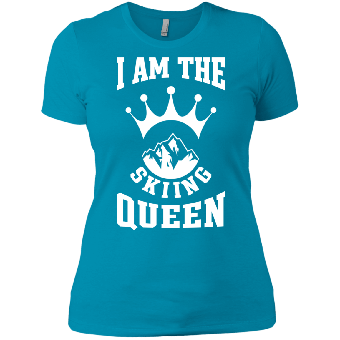 I Am The Skiing Queen White Next Level Ladies' Shirt - Powderaddicts