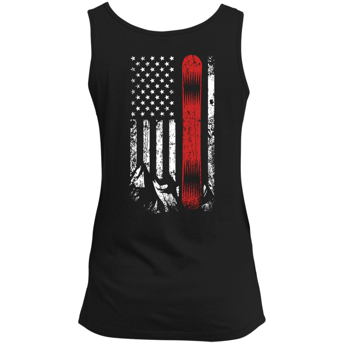 USA Snowboard Flag Tank Tops - Powderaddicts