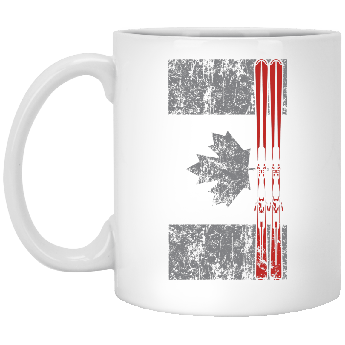 Canada Ski Flag White Mug - Powderaddicts