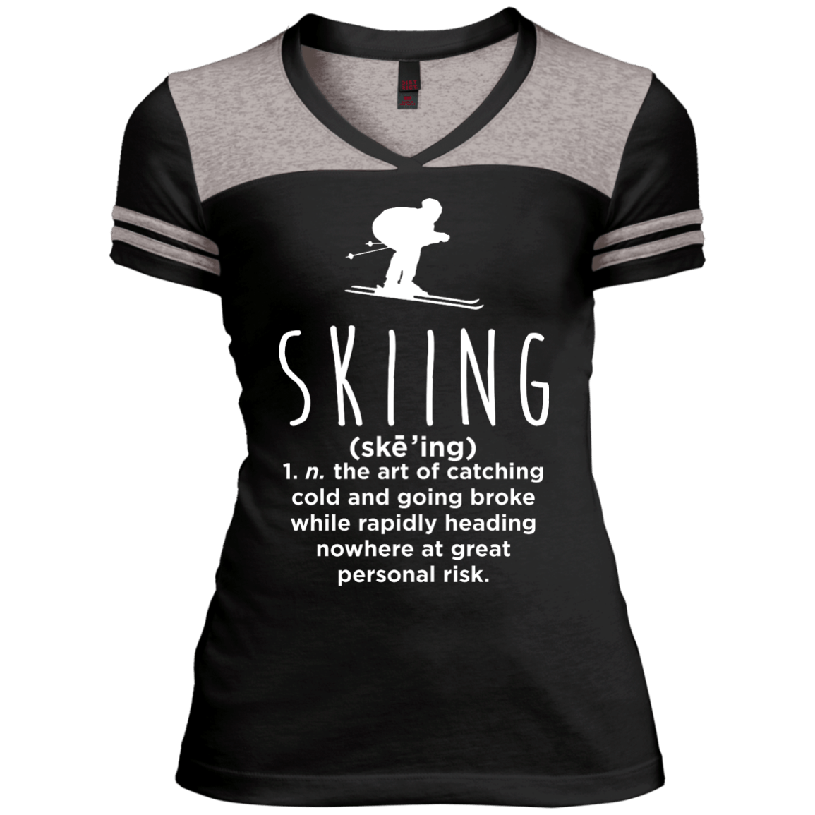 Skiing Definition Ladies Tees - Powderaddicts