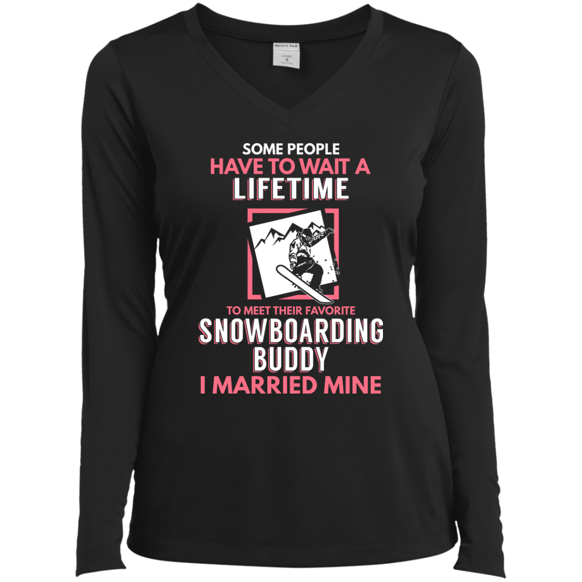 Snowboarding Mom Buddy - I Married Mine Long Sleeves - Powderaddicts