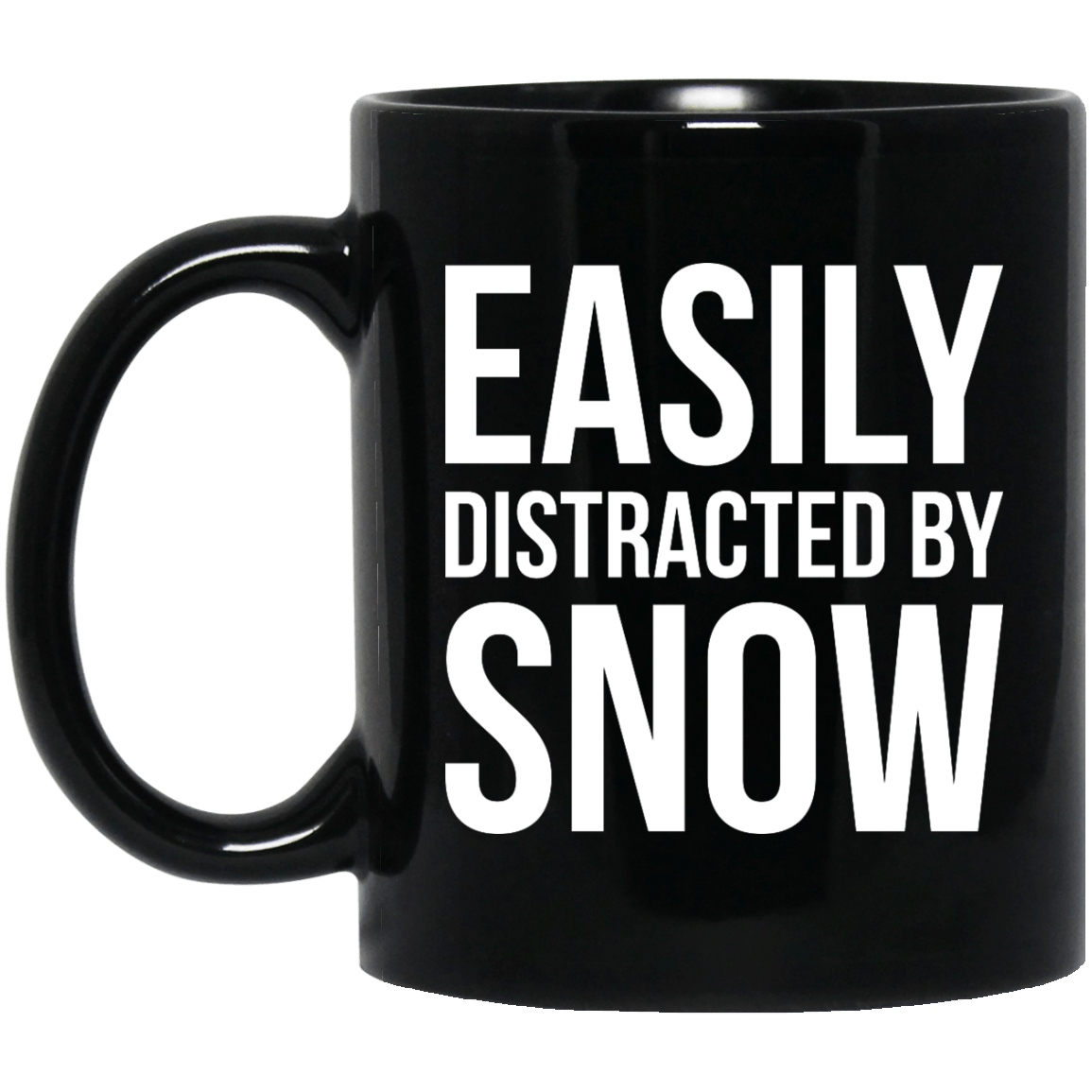 Easily Distracted By Snow Black Mug - Powderaddicts