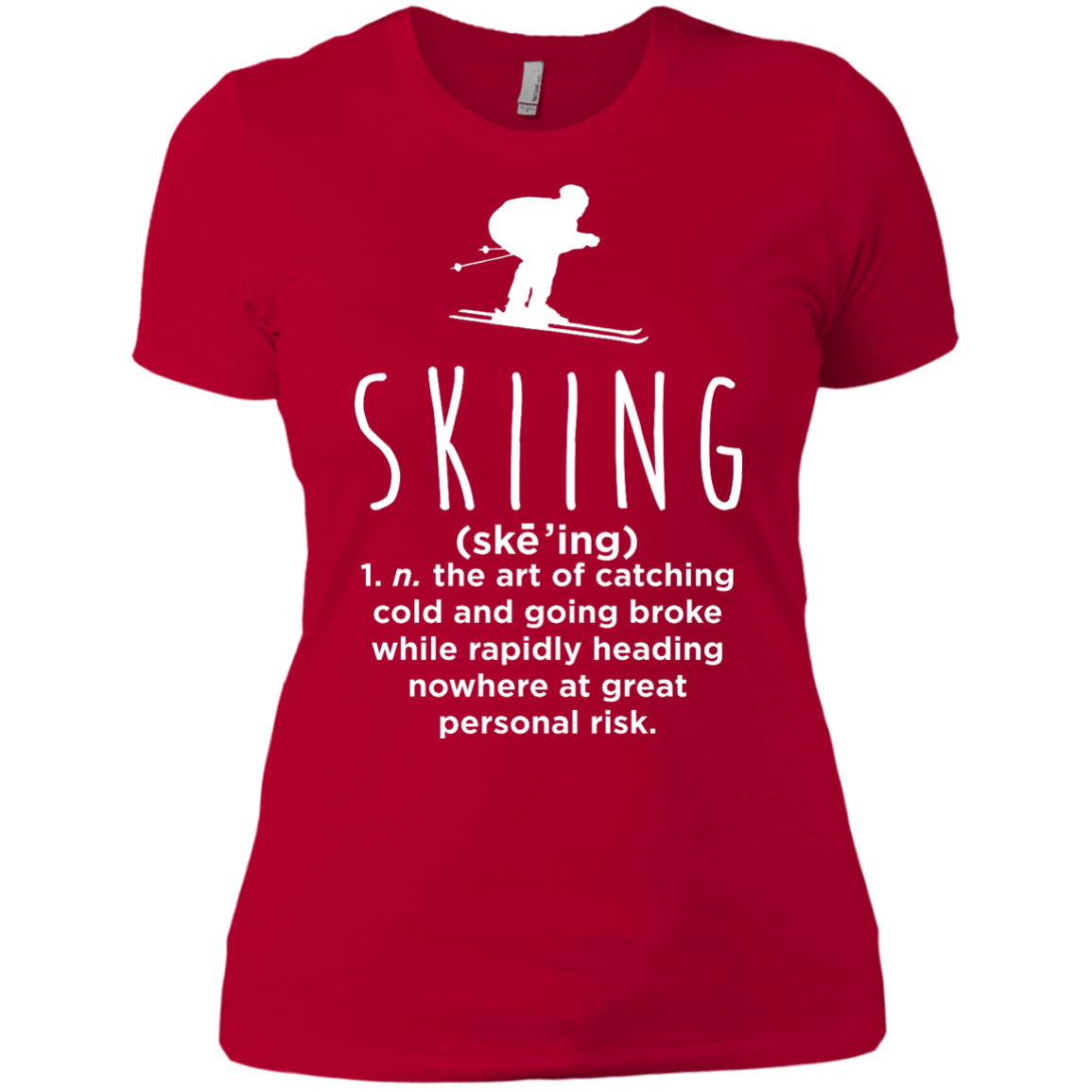 Skiing Definition Ladies Tees - Powderaddicts