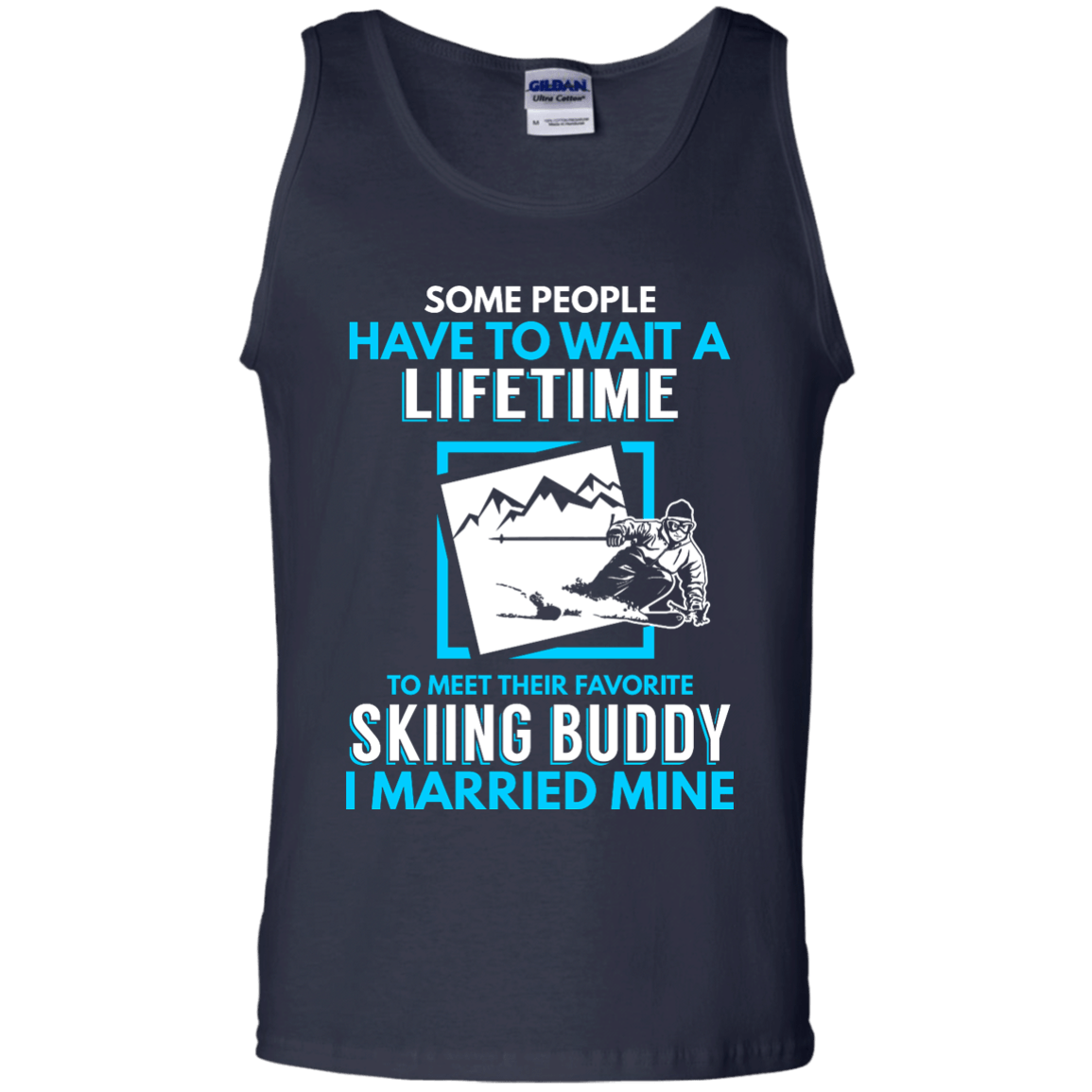 Skiing Dad Buddy - I Married Mine Tank Tops - Powderaddicts