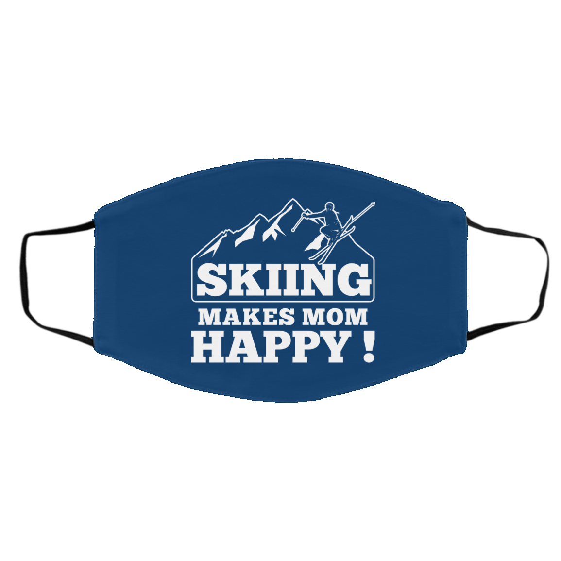 Skiing Makes Mom Happy Adult Face Mask - Powderaddicts