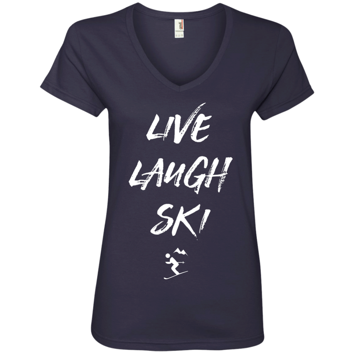 Live Laugh Ski Ladies Tees and V-Neck - Powderaddicts