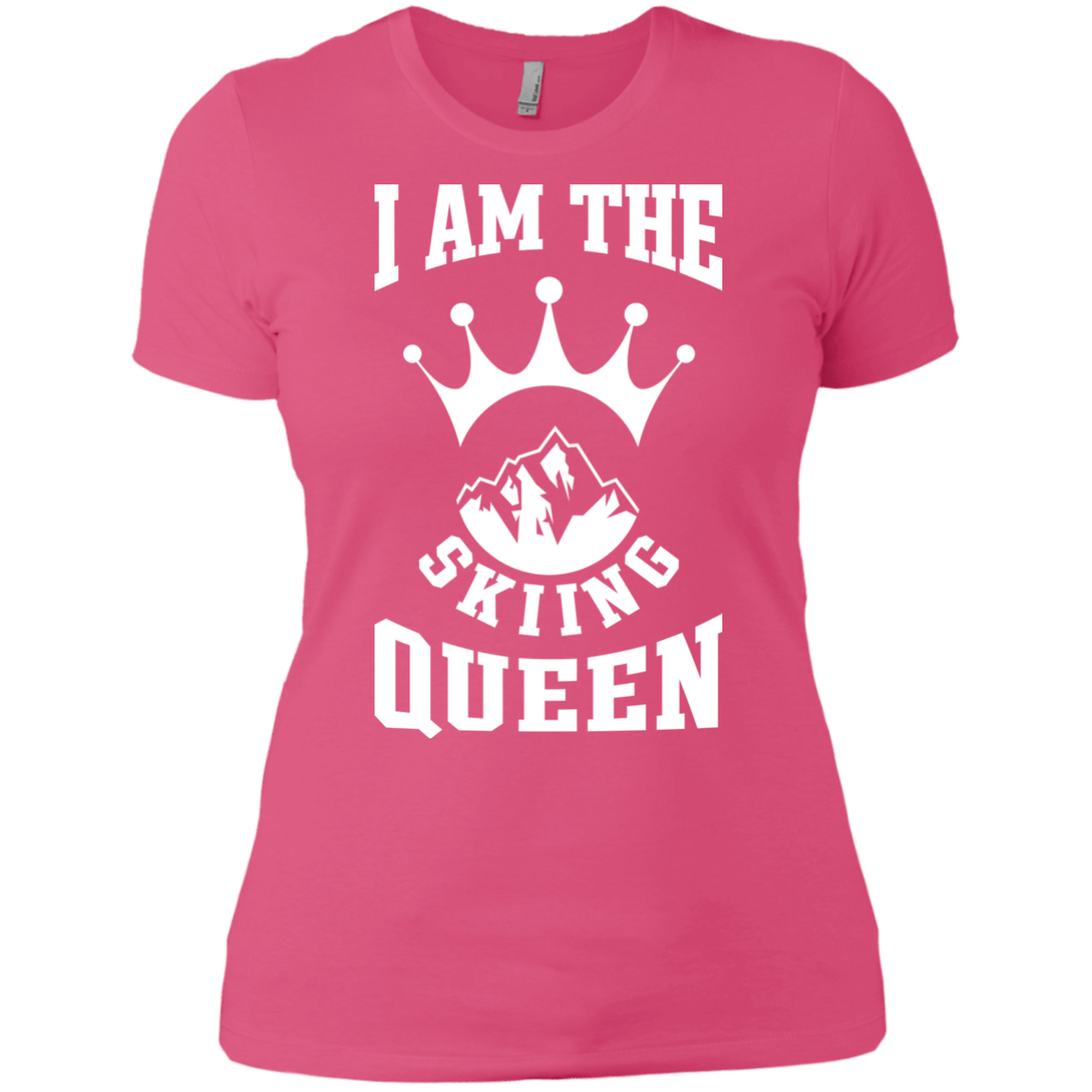 I Am The Skiing Queen White Next Level Ladies' Shirt - Powderaddicts