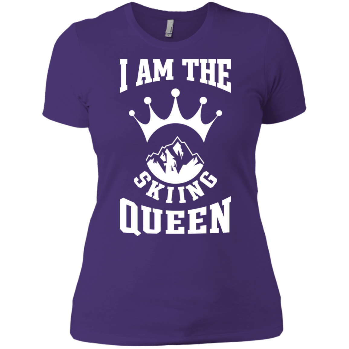 I Am The Skiing Queen White Next Level Ladies&#39; Shirt - Powderaddicts