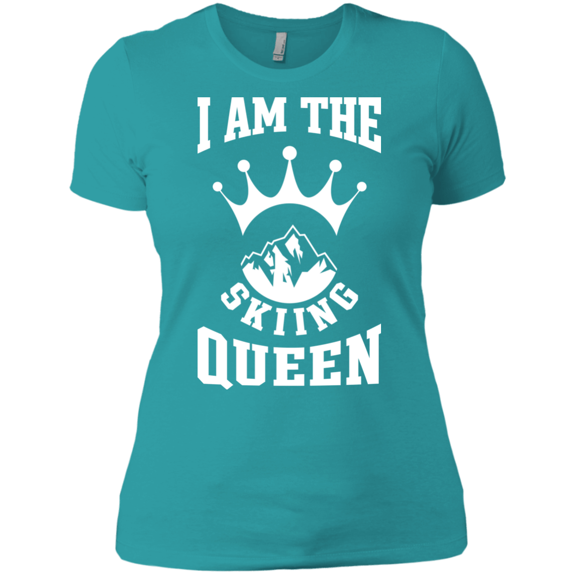 I Am The Skiing Queen White Next Level Ladies' Shirt - Powderaddicts