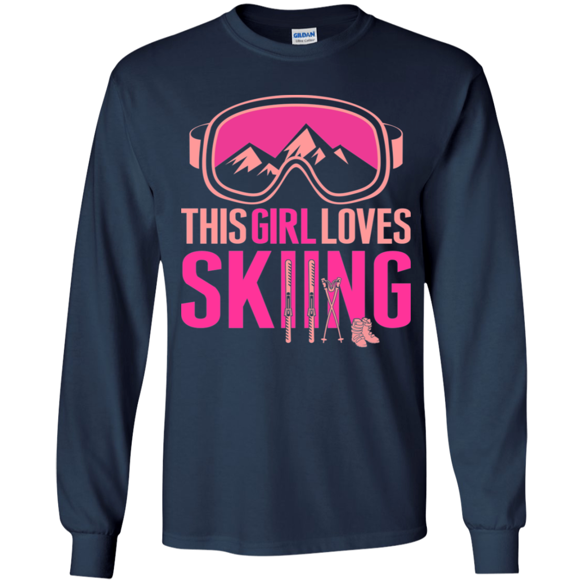 This Girl Loves Skiing Youth Long Sleeve T-Shirt - Powderaddicts