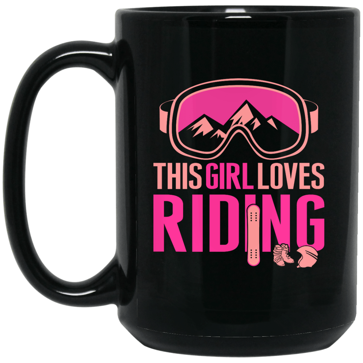 This Girl Loves Riding Black Mug - Powderaddicts