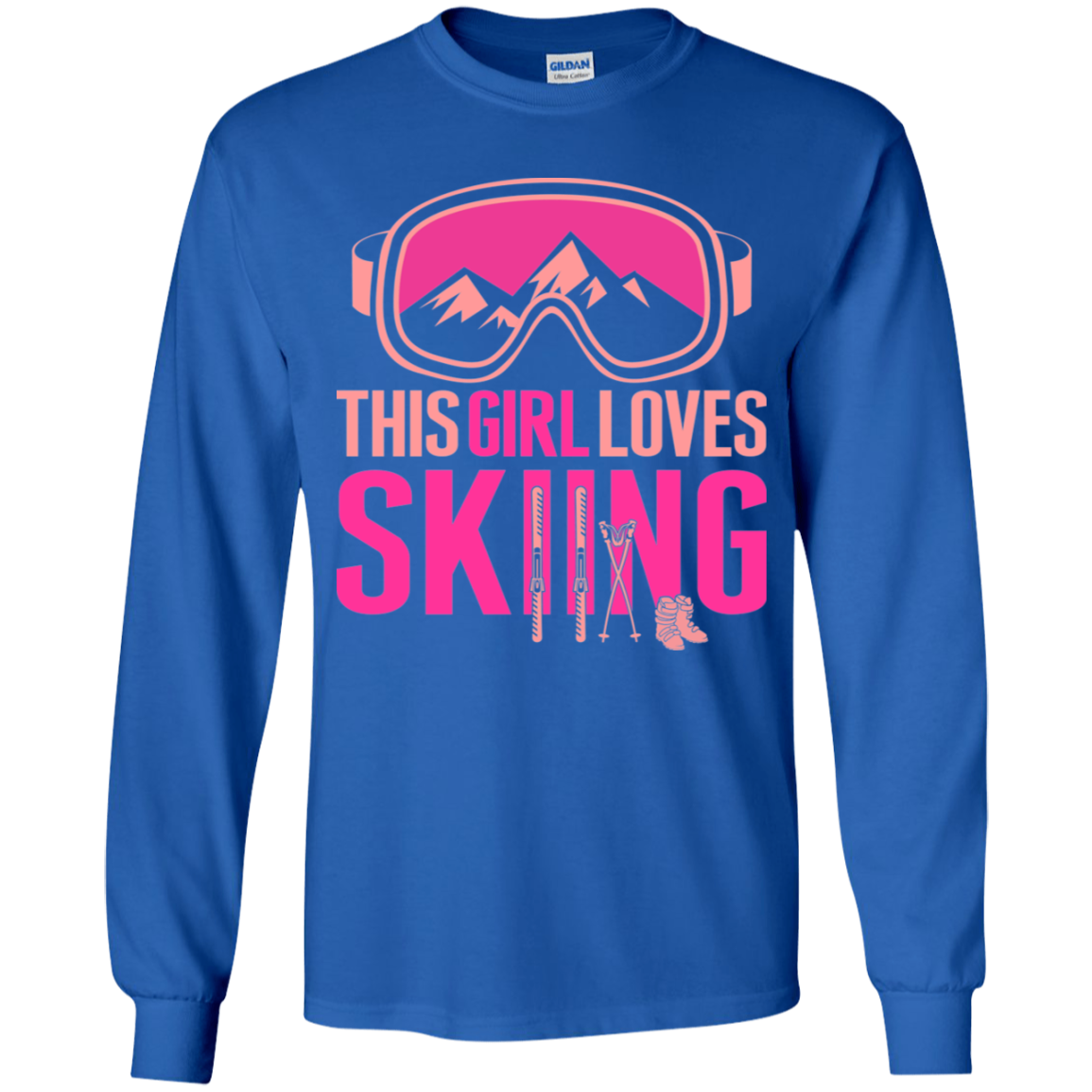 This Girl Loves Skiing Youth Long Sleeve T-Shirt - Powderaddicts