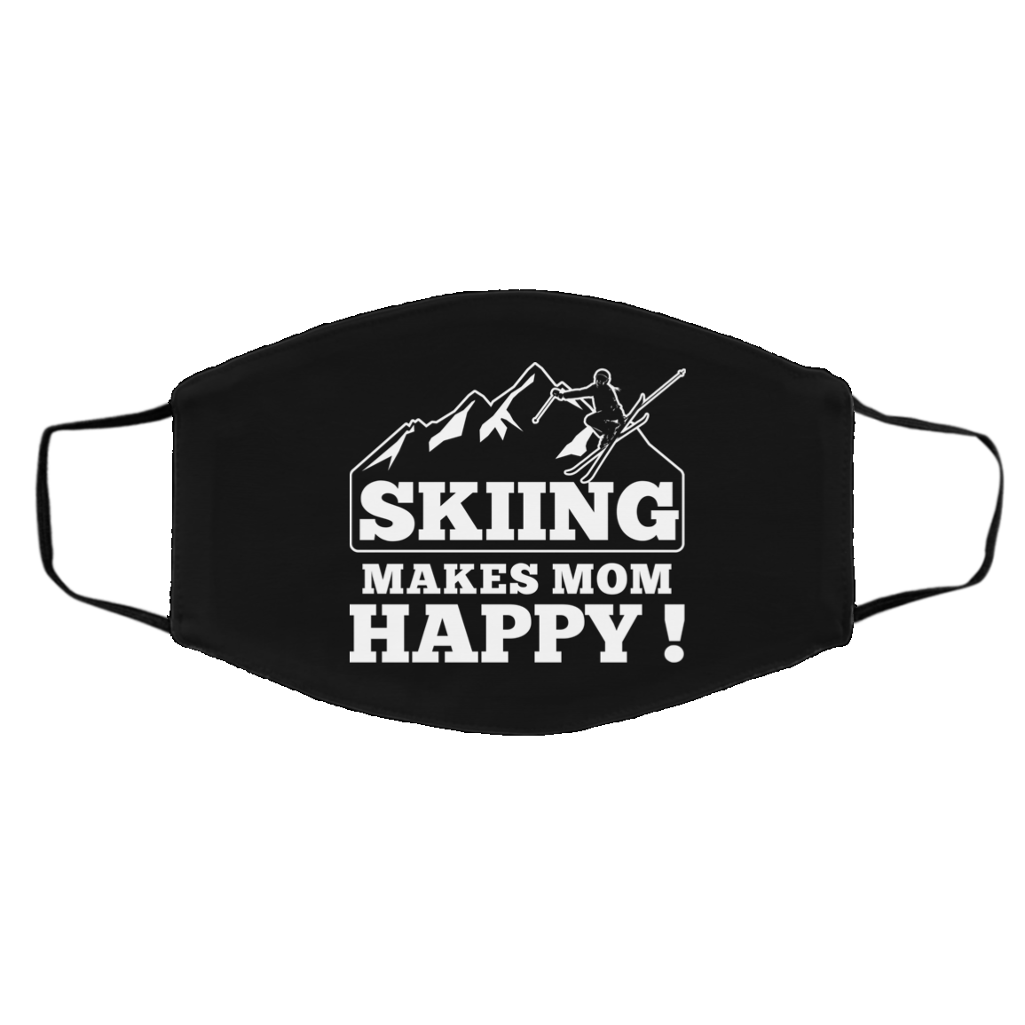 Skiing Makes Mom Happy Adult Face Mask - Powderaddicts